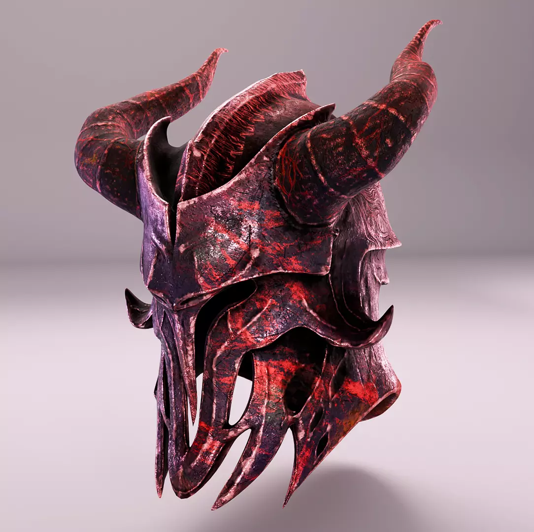 MEDIEVAL Inferno Helmet Low-poly 3D model_0