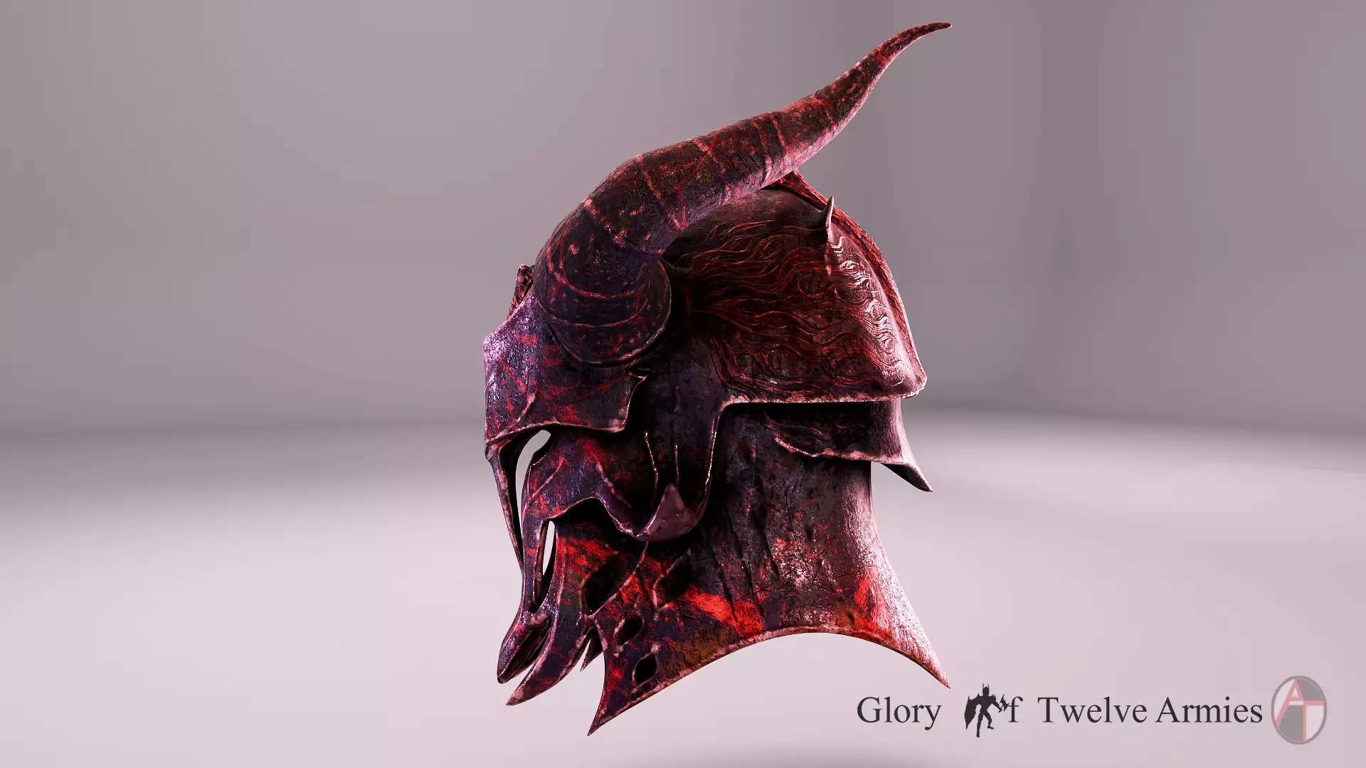 MEDIEVAL Inferno Helmet Low-poly 3D model_4