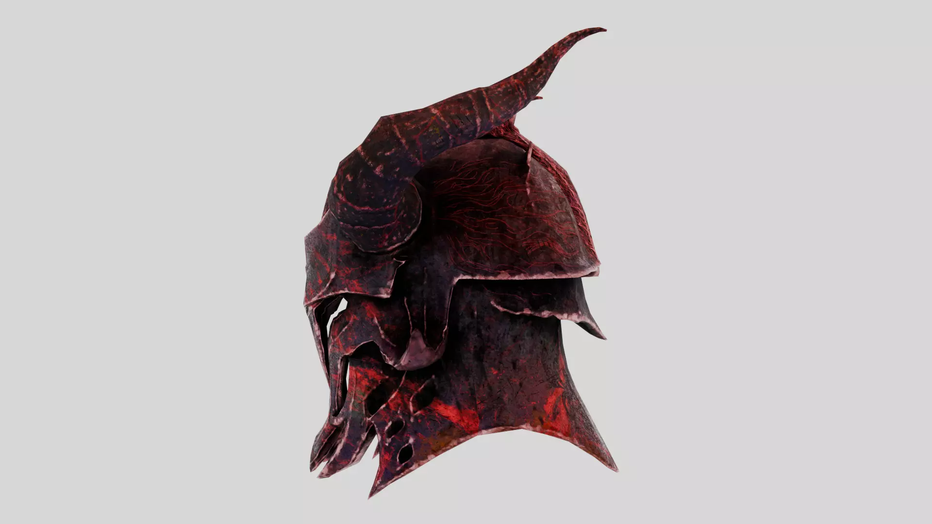 MEDIEVAL Inferno Helmet Low-poly 3D model_10