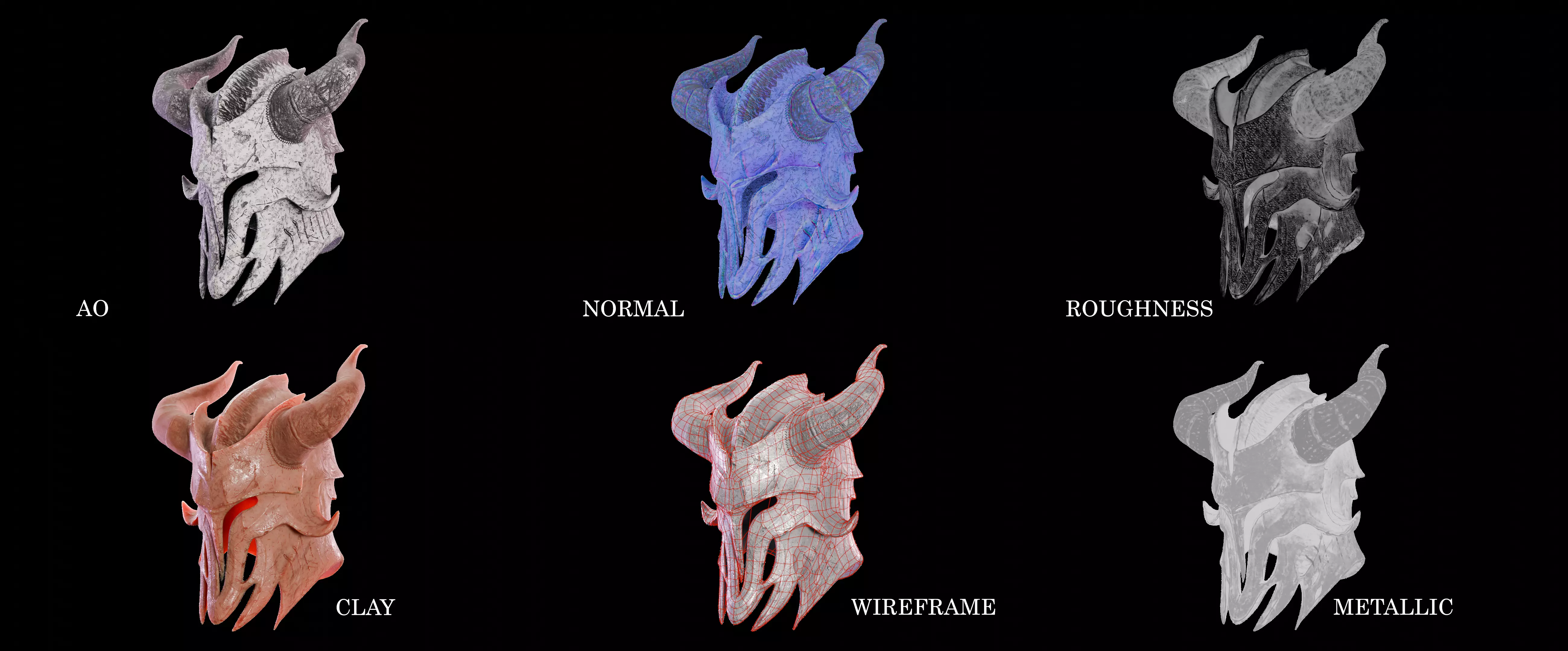 MEDIEVAL Inferno Helmet Low-poly 3D model_21