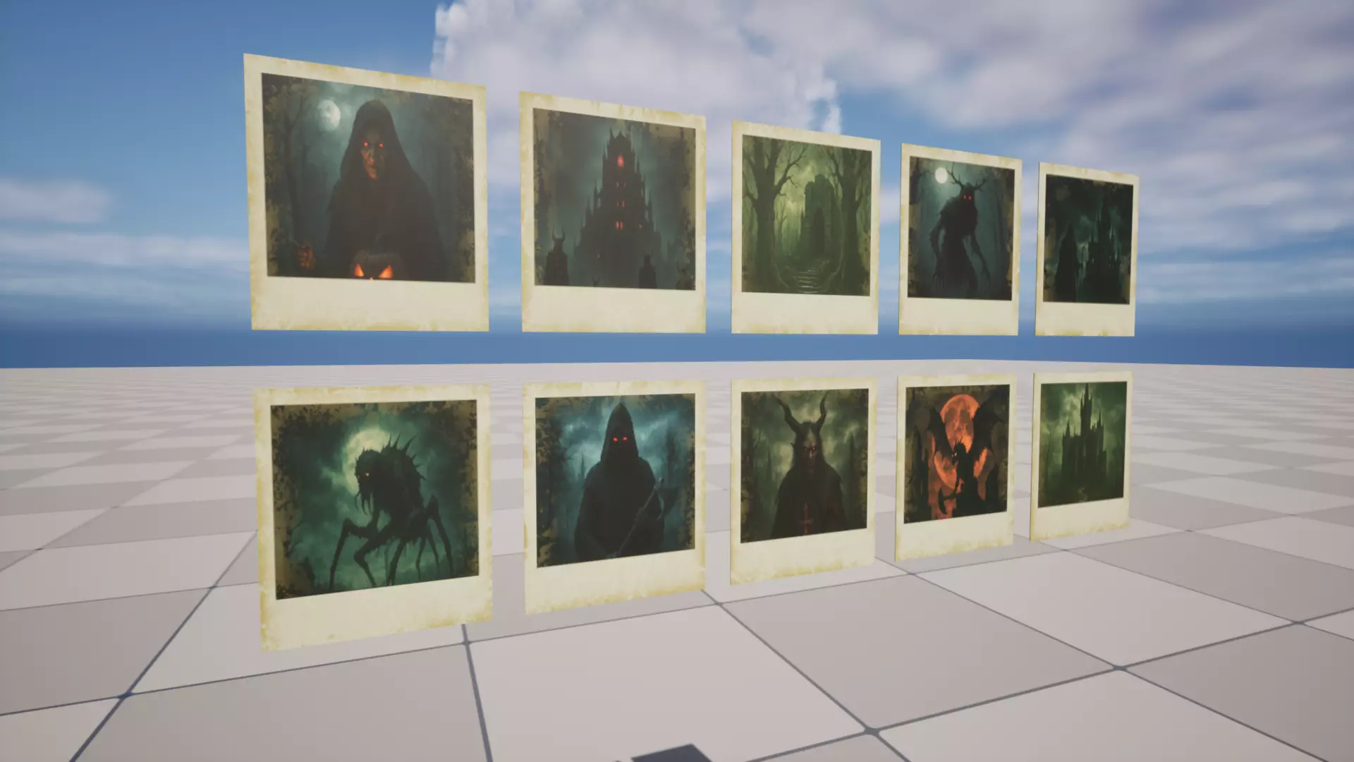 Dark Fantasy Polaroids Low-poly 3D model_1