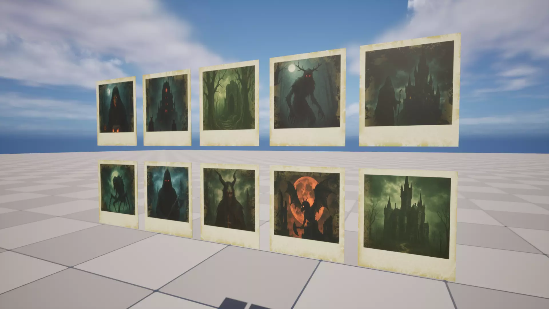 Dark Fantasy Polaroids Low-poly 3D model_2