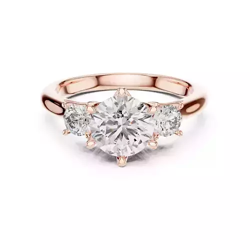 Trio Solitaire Ring 3dm stl renders animation videos details 