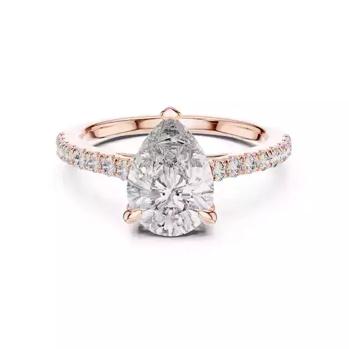 Pear Solitaire Ring 3dm stl renders animation videos details 