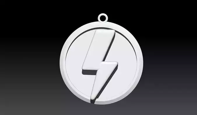 Flash Lightning Pendant 3D Model