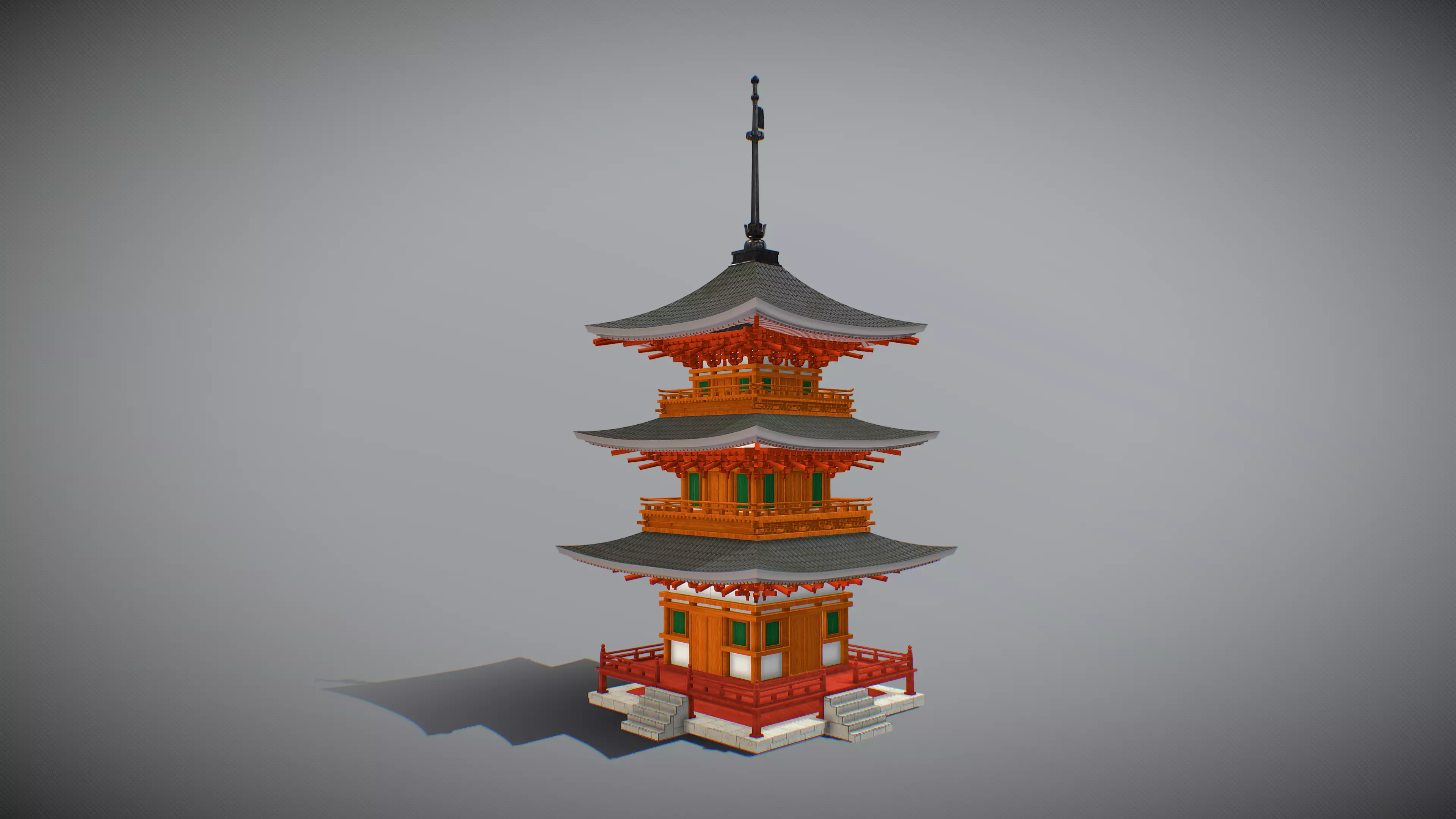 Japanese Famous Buildings 3D Model Pack Low-poly 3D model_15