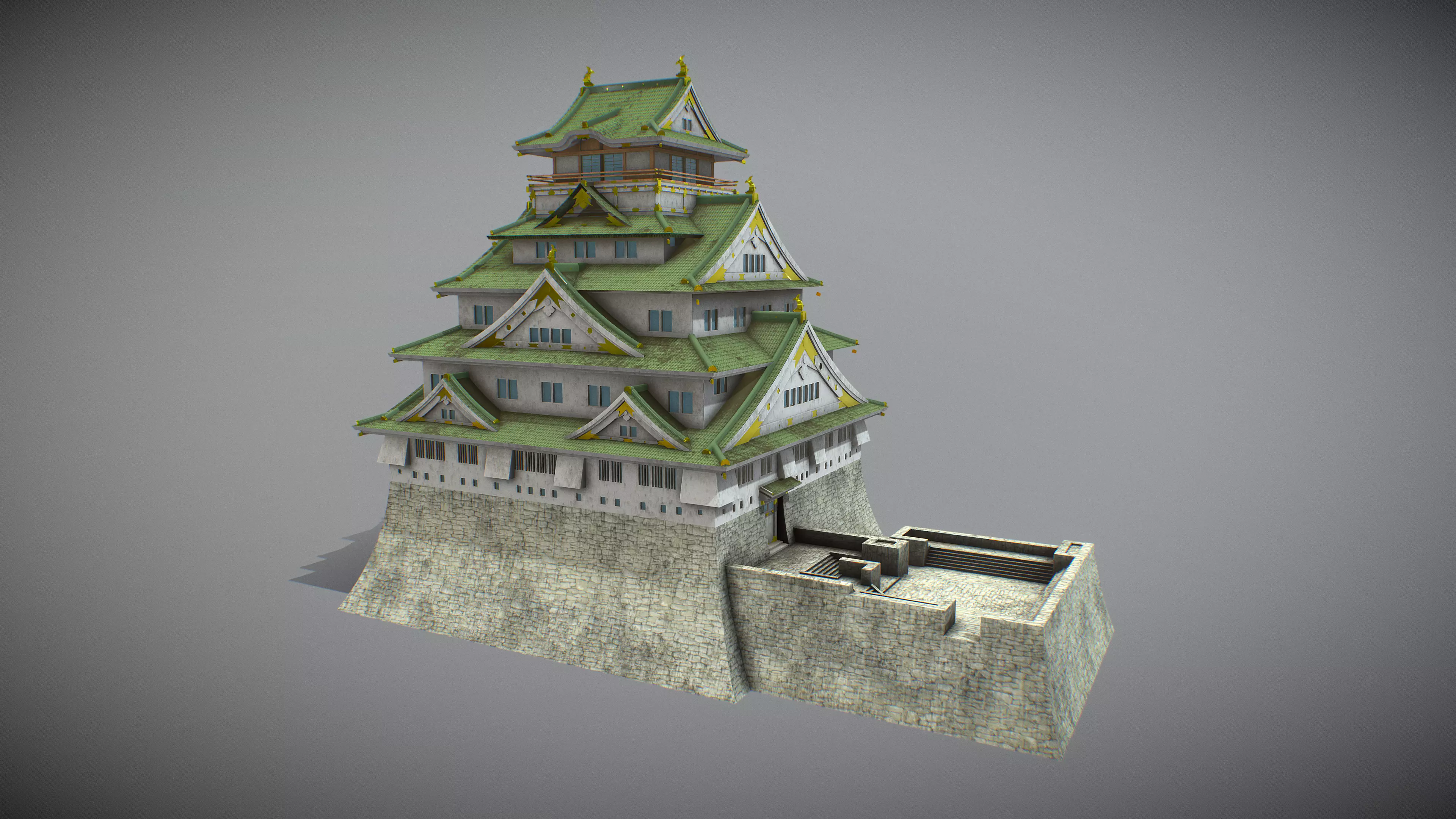 Japanese Famous Buildings 3D Model Pack Low-poly 3D model_17