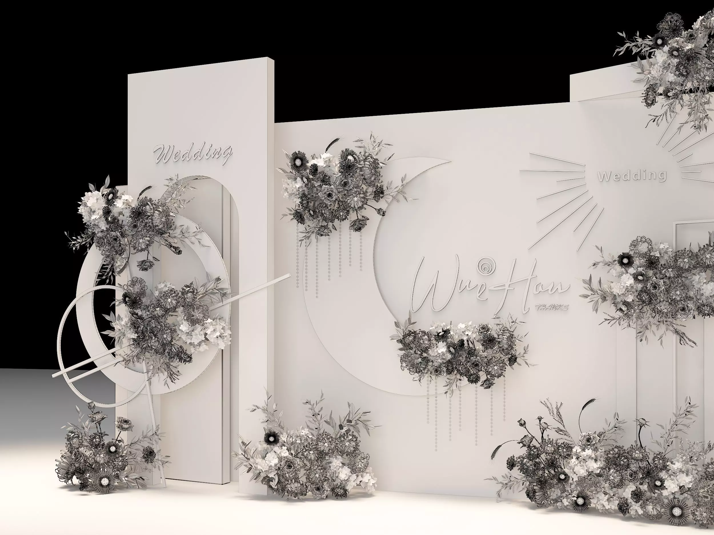 wedding stage 3D model_4