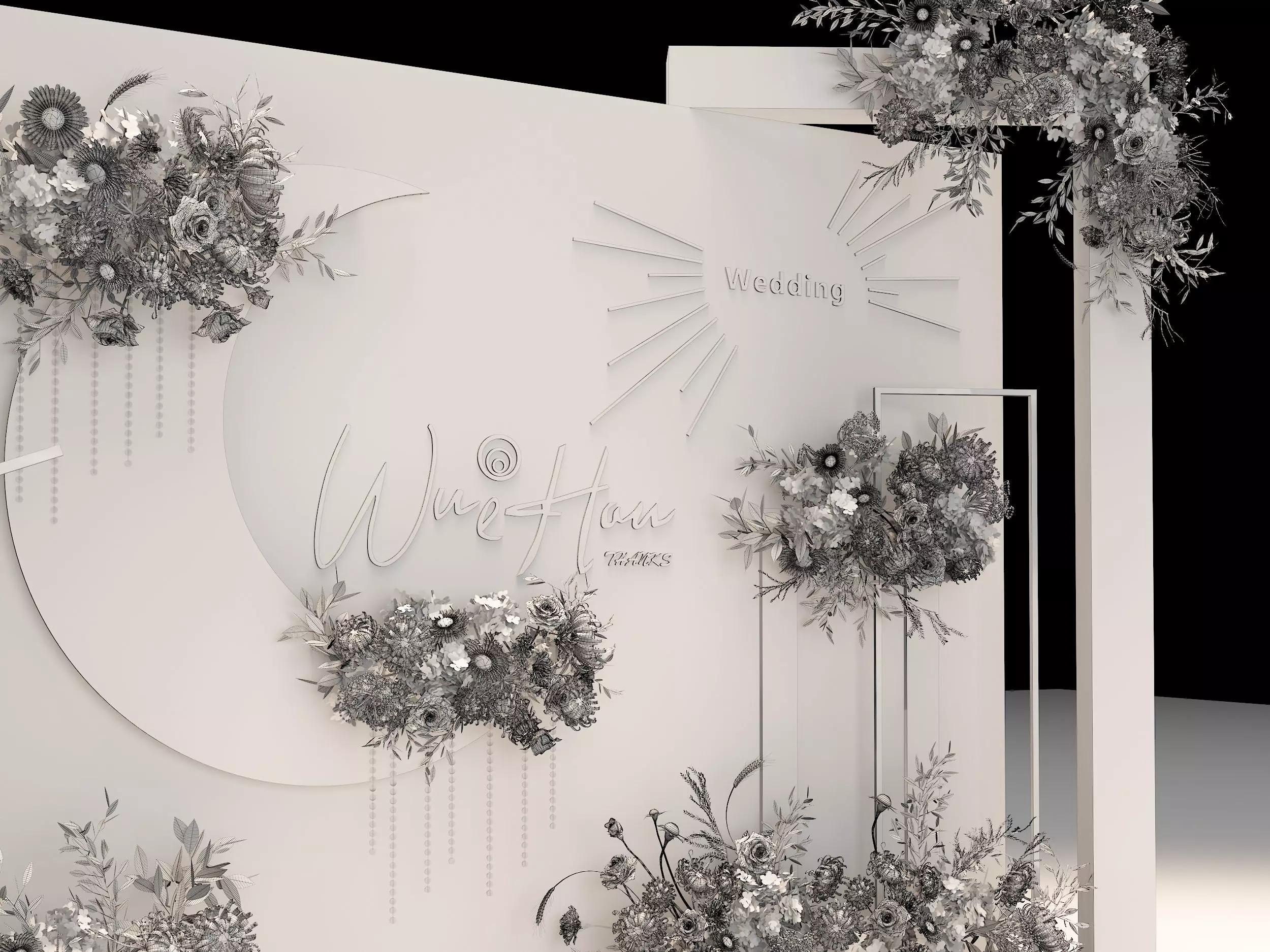 wedding stage 3D model_6