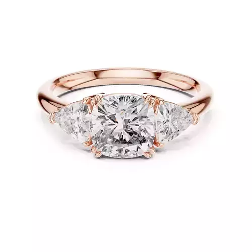 Trillion Trio Solitaire Ring 3dm stl renders animation videos