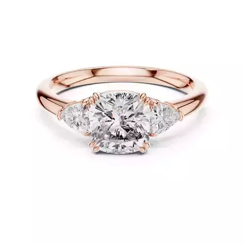 Trillion Trio Solitaire Ring 3dm stl renders animation videos 