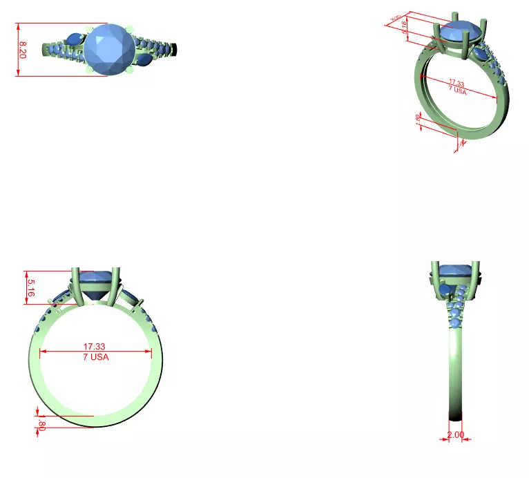 Solitaire Ring 3dm stl renders animation videos details  3D print model_6