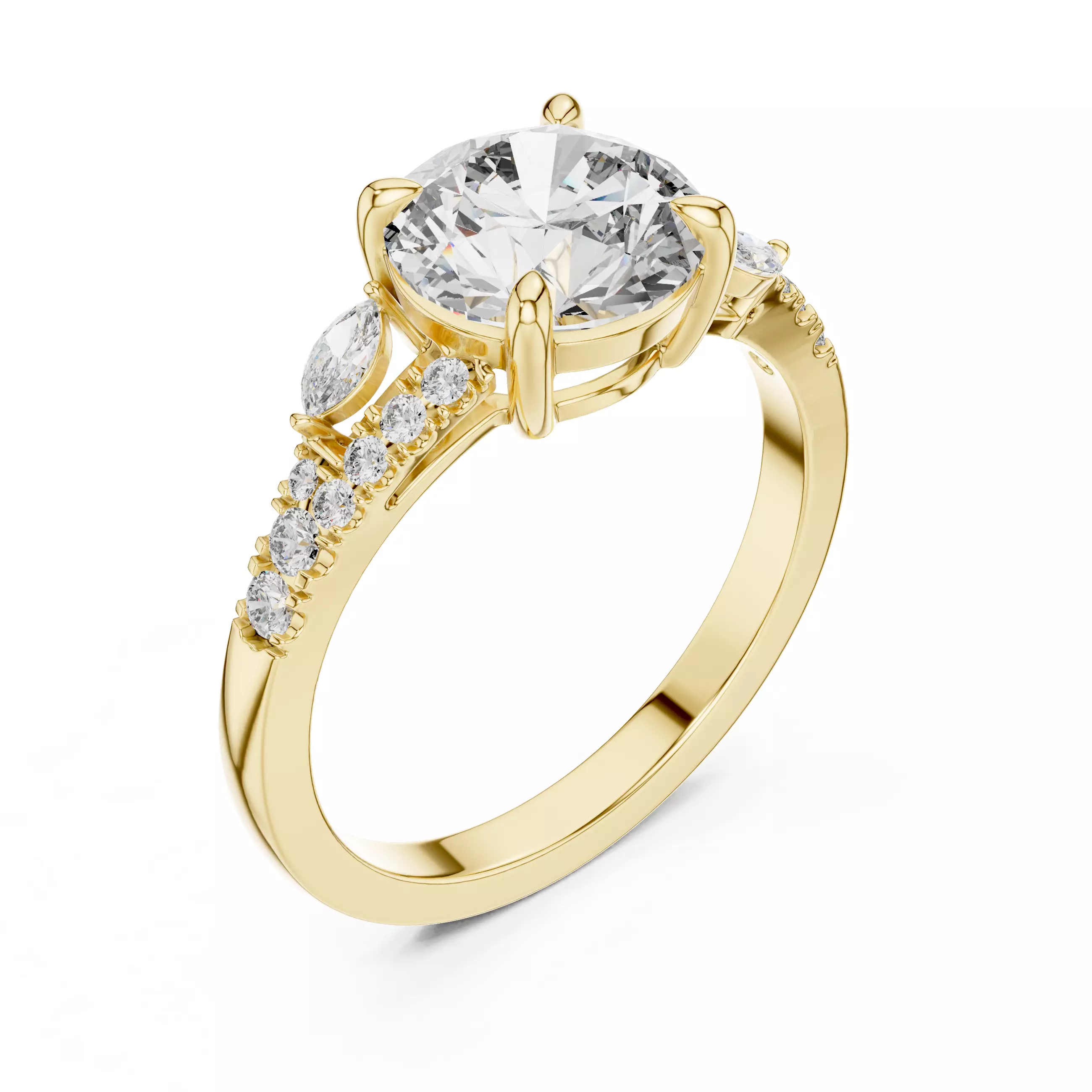 Solitaire Ring 3dm stl renders animation videos details  3D print model_13