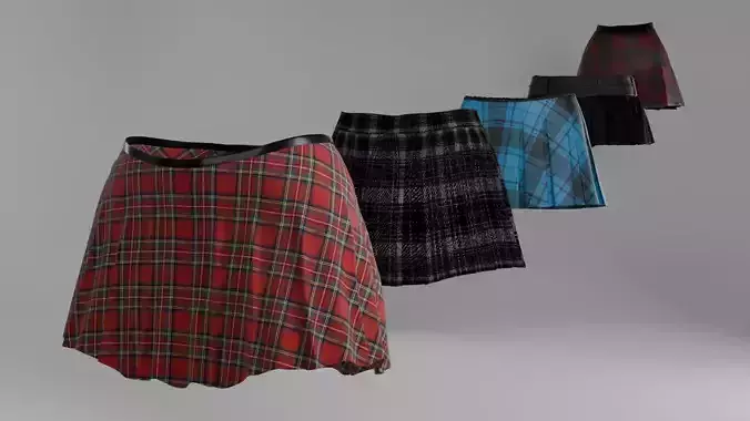 Skirt Pack Low-poly 3D model