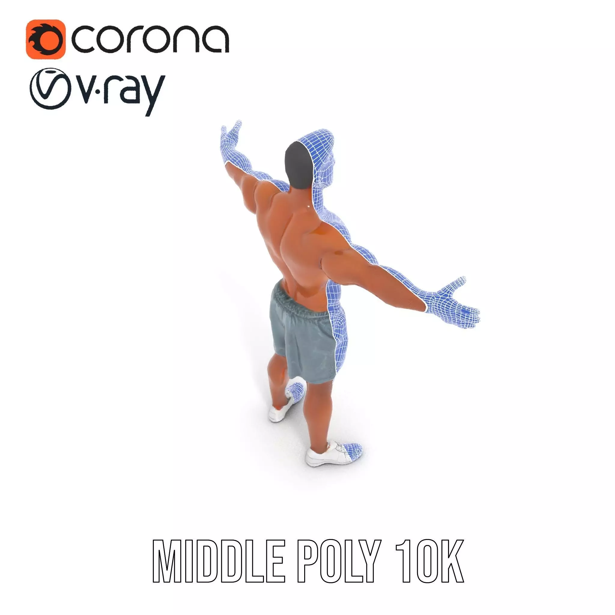 Athletic Male Character Model Pack  Realistic Anatomy Low-poly 3D model_15