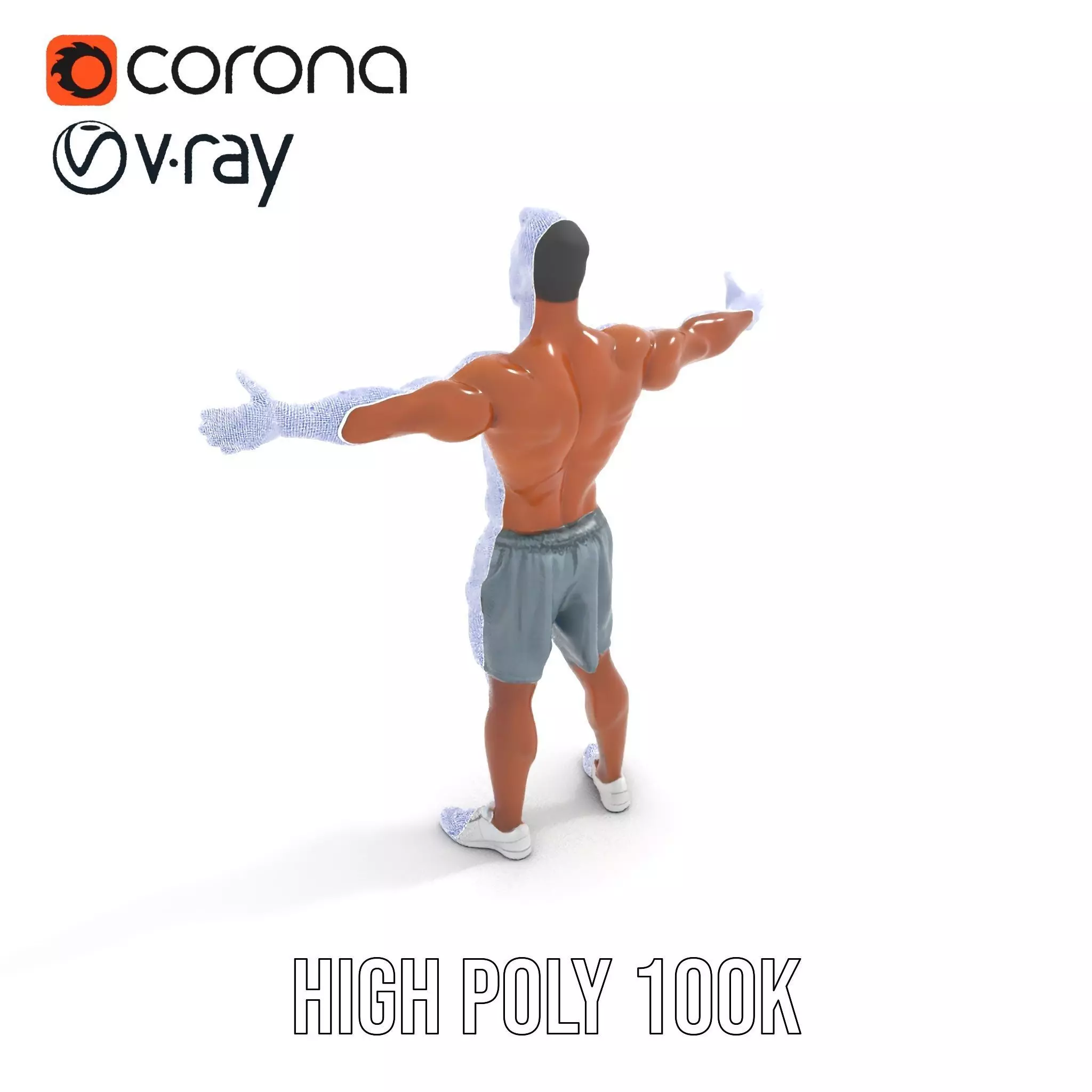Athletic Male Character Model Pack  Realistic Anatomy Low-poly 3D model_33