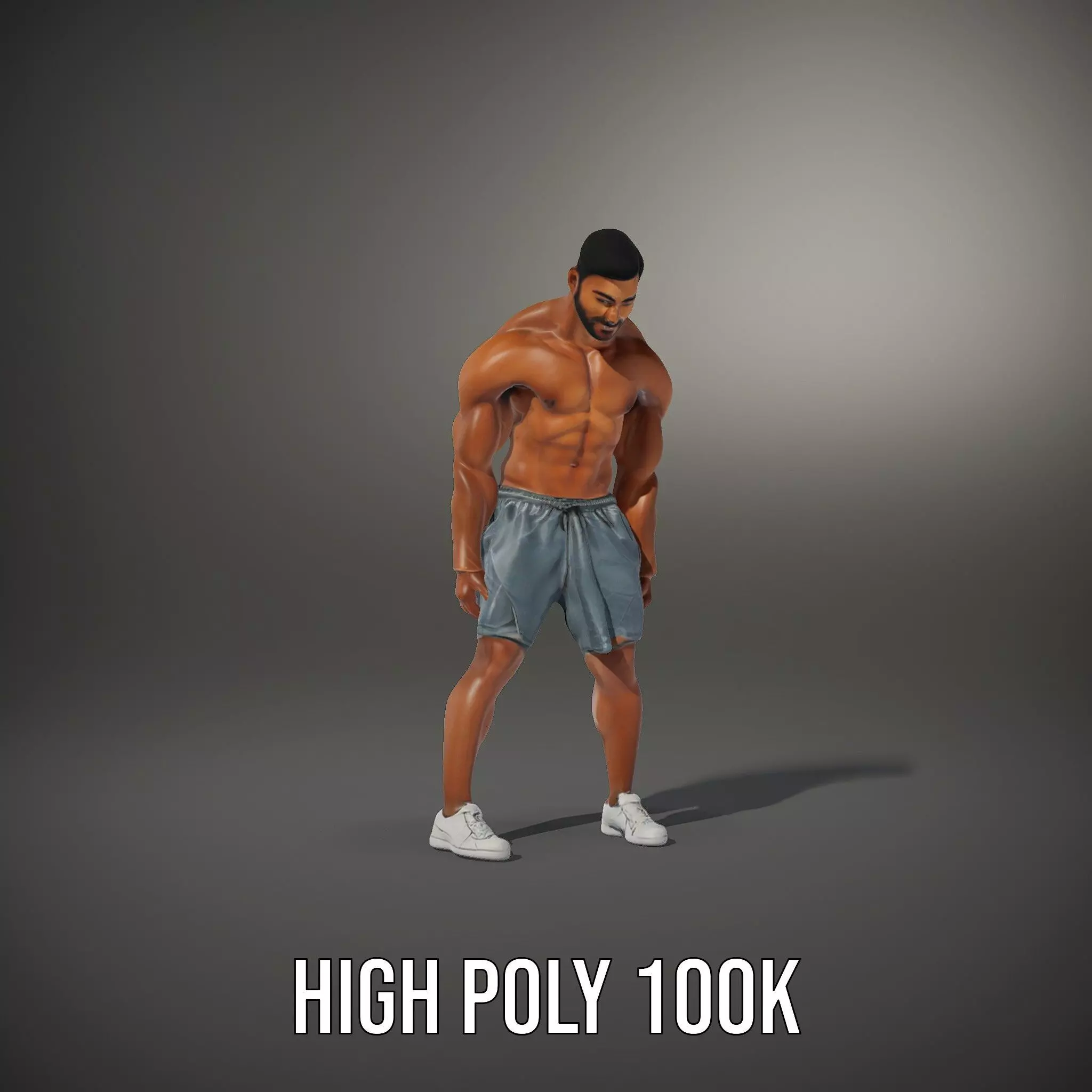 Athletic Male Character Model Pack  Realistic Anatomy Low-poly 3D model_28