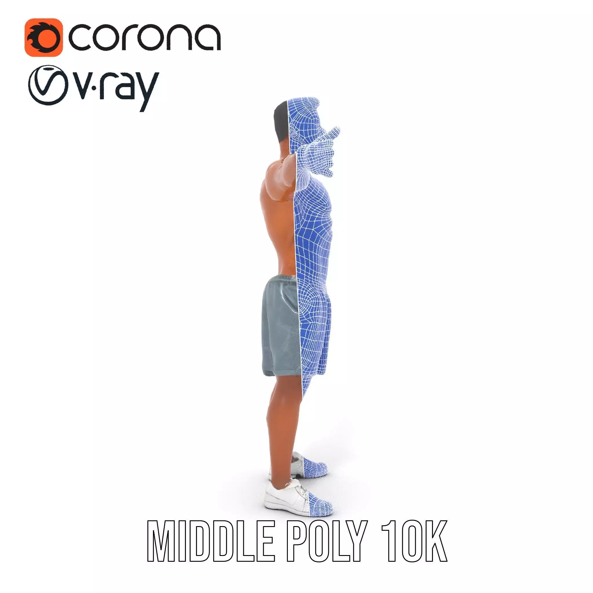 Athletic Male Character Model Pack  Realistic Anatomy Low-poly 3D model_29