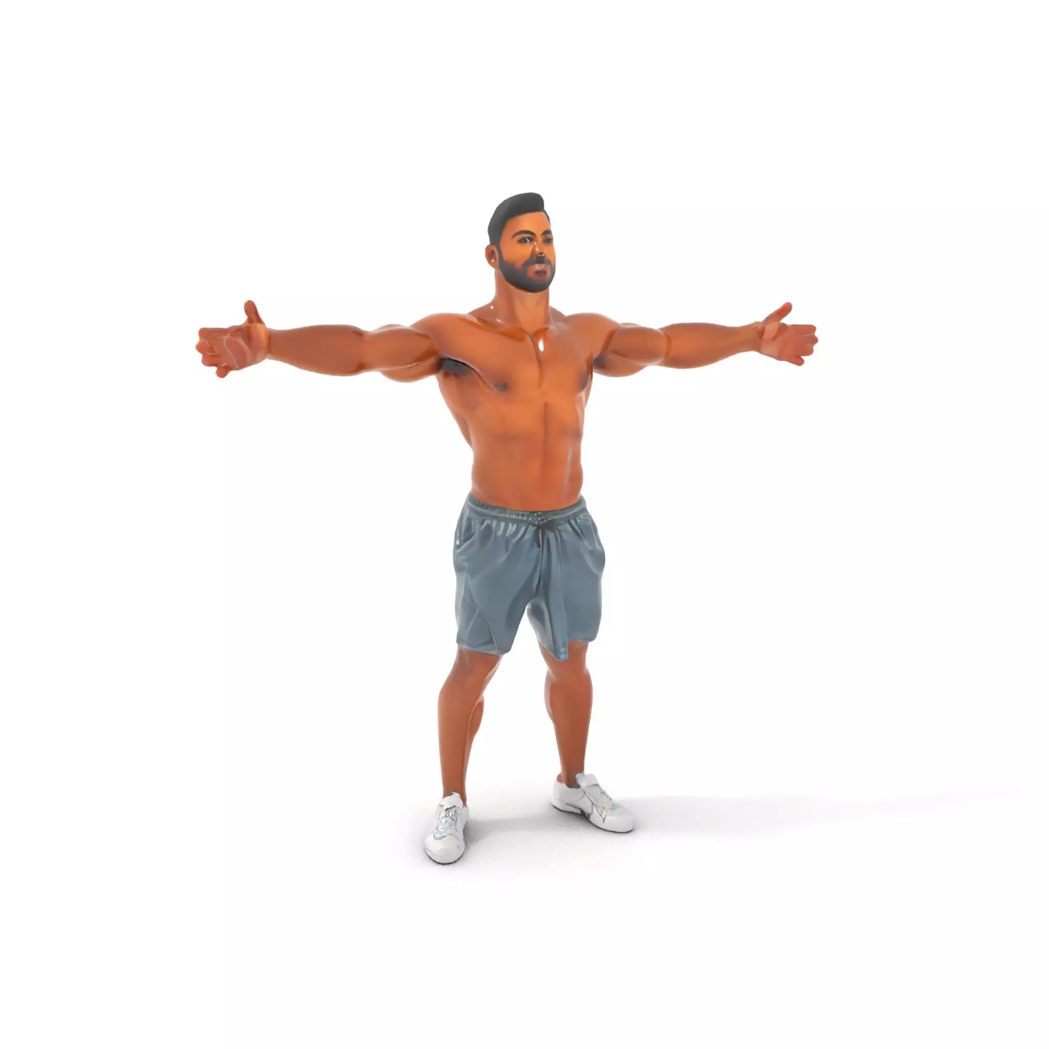 Athletic Male Character Model Pack  Realistic Anatomy Low-poly 3D model_0