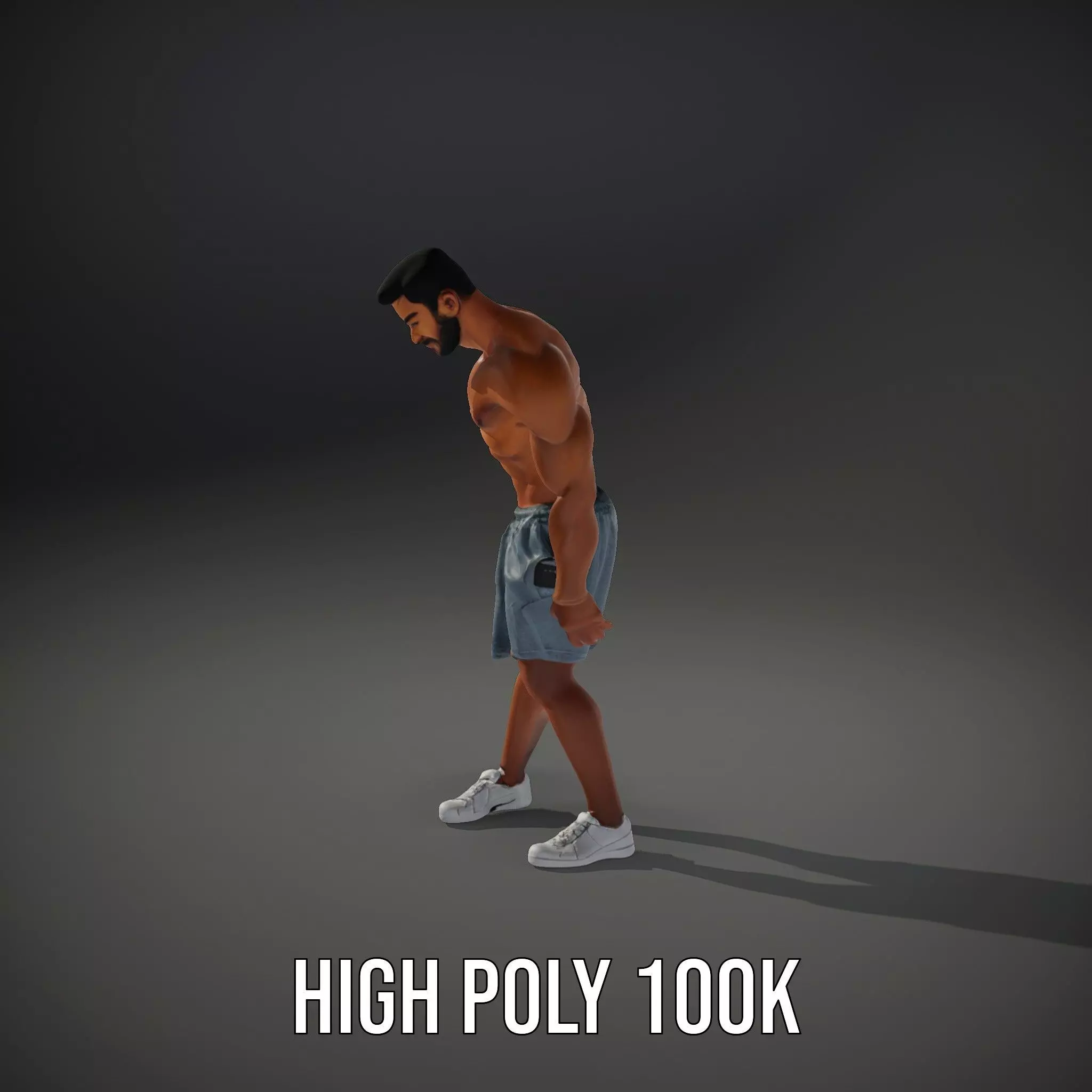 Athletic Male Character Model Pack  Realistic Anatomy Low-poly 3D model_25