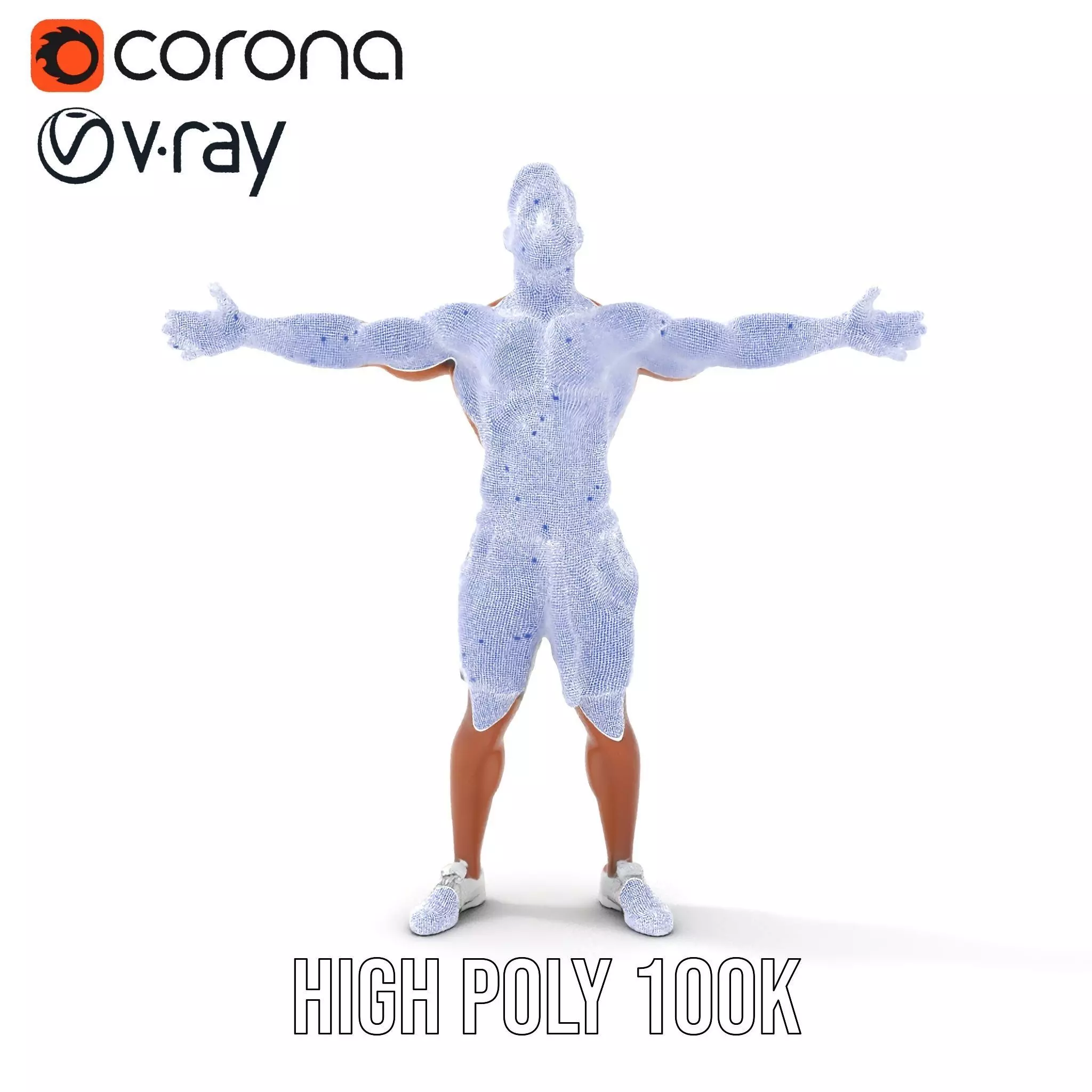 Athletic Male Character Model Pack  Realistic Anatomy Low-poly 3D model_31