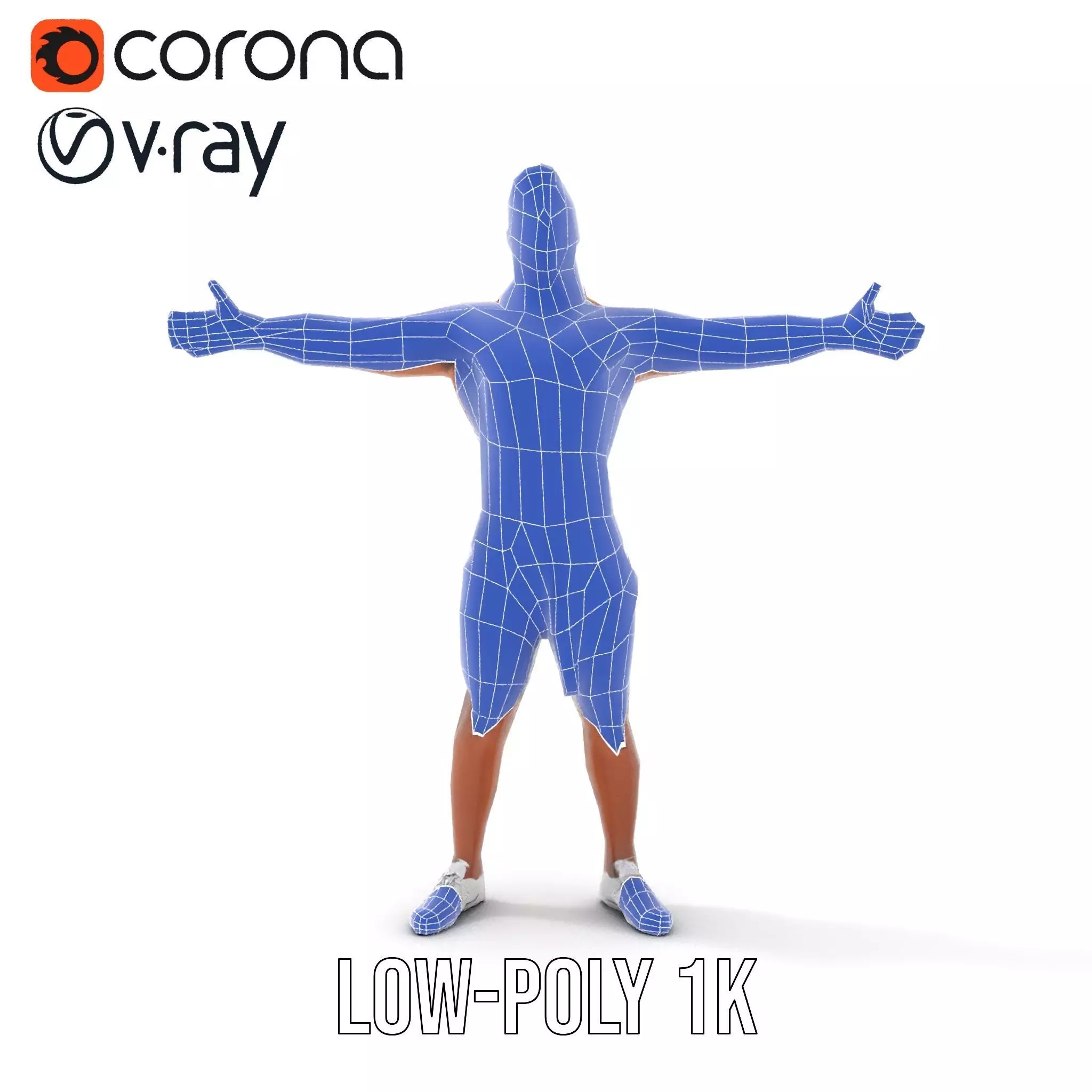 Athletic Male Character Model Pack  Realistic Anatomy Low-poly 3D model_24