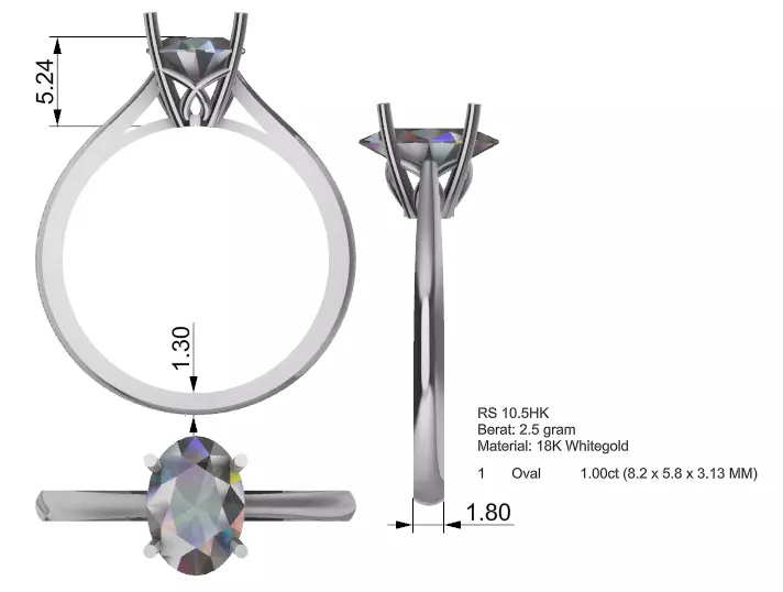 Oval Basket Ring Size 10 3D print model_0