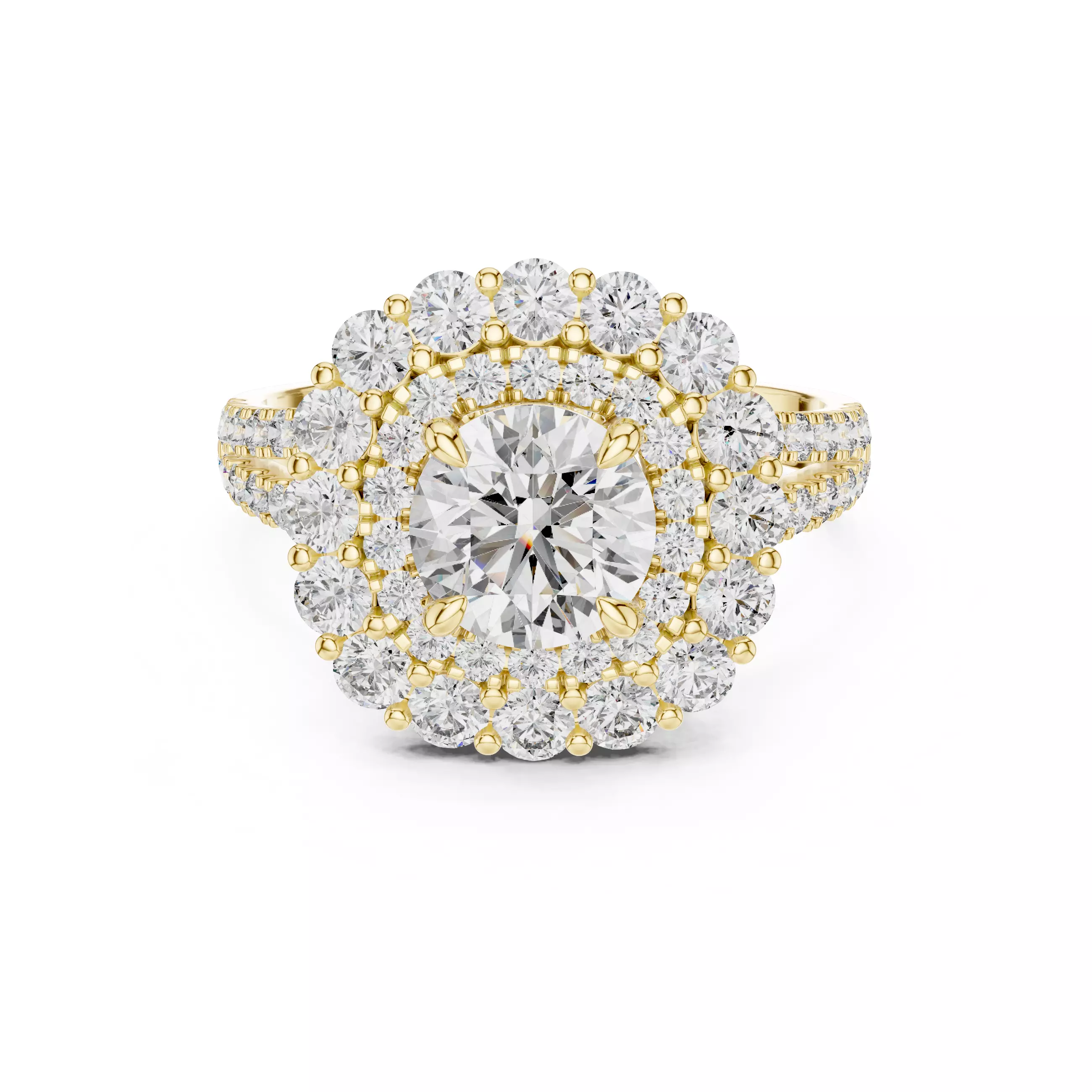 Halo Solitaire Ring 3dm stl renders animation videos details  3D print model_5