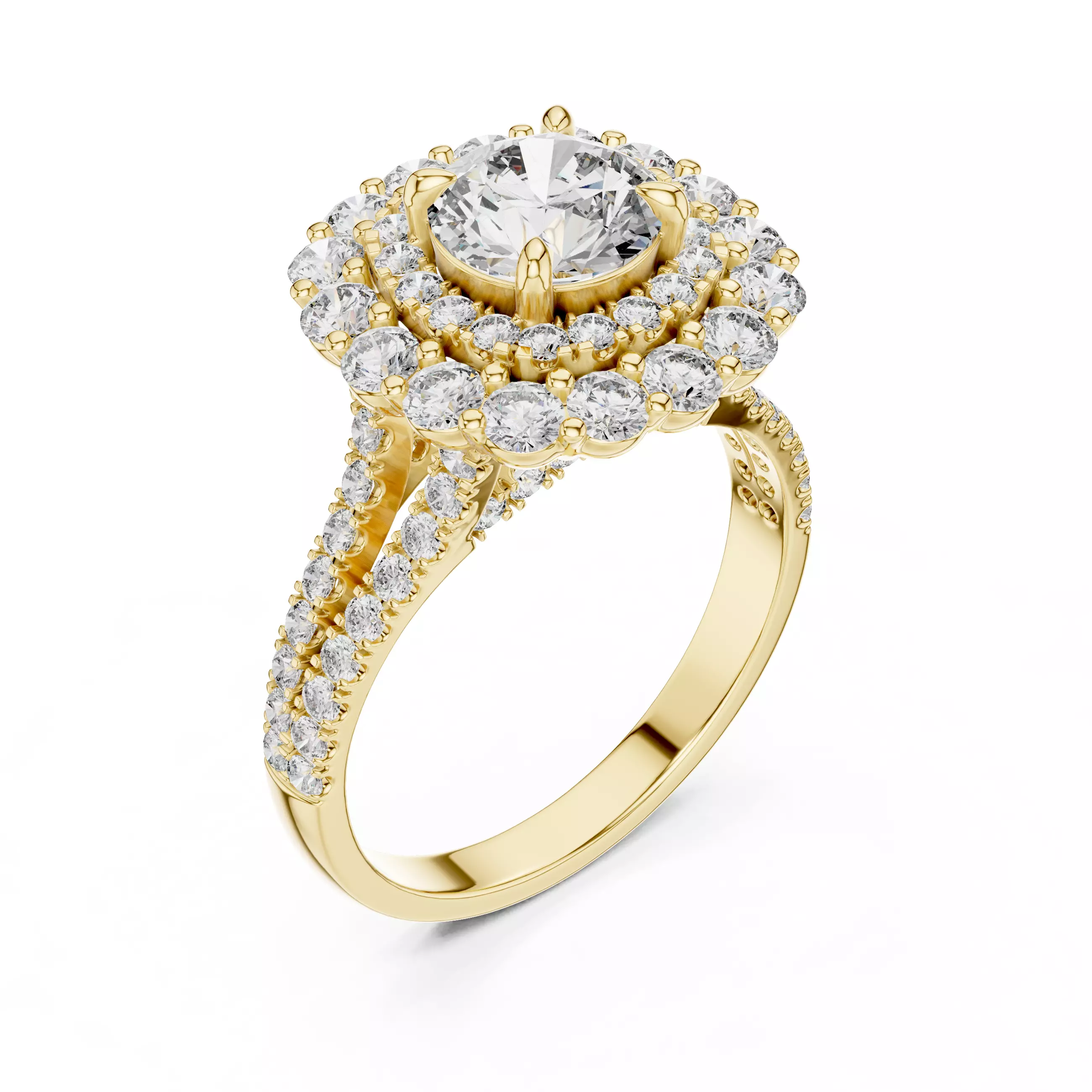 Halo Solitaire Ring 3dm stl renders animation videos details  3D print model_13