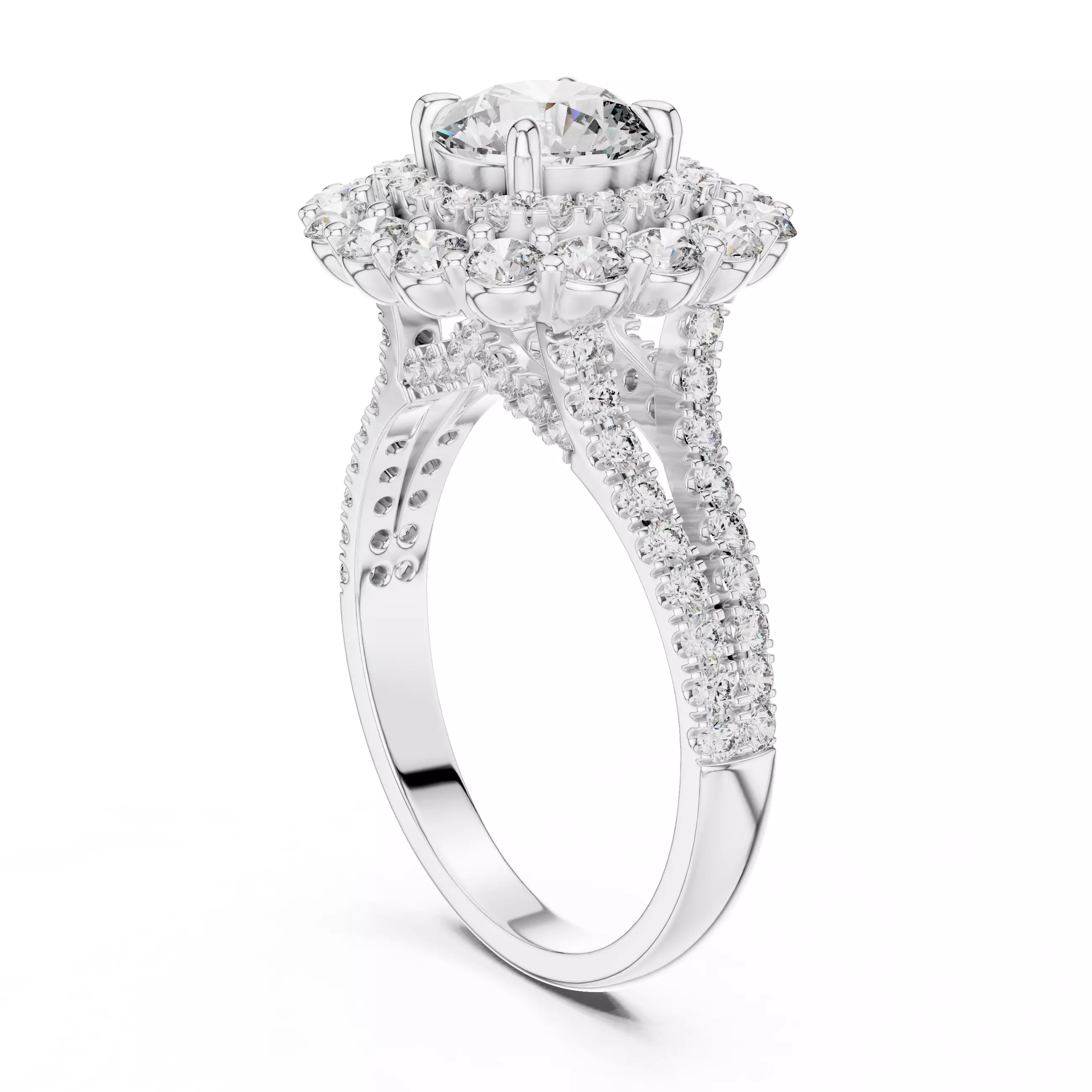 Halo Solitaire Ring 3dm stl renders animation videos details  3D print model_10