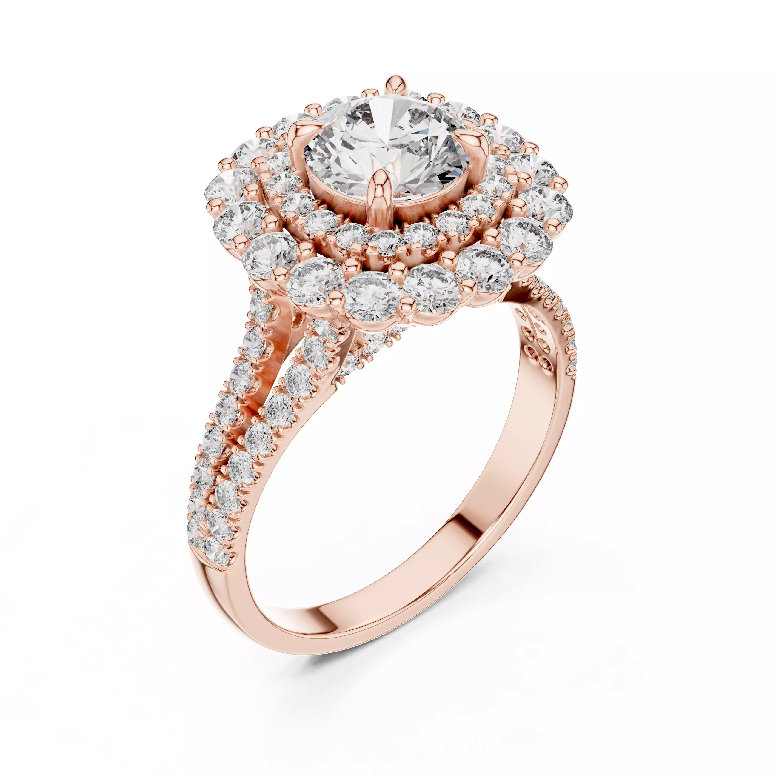 Halo Solitaire Ring 3dm stl renders animation videos details  3D print model_9