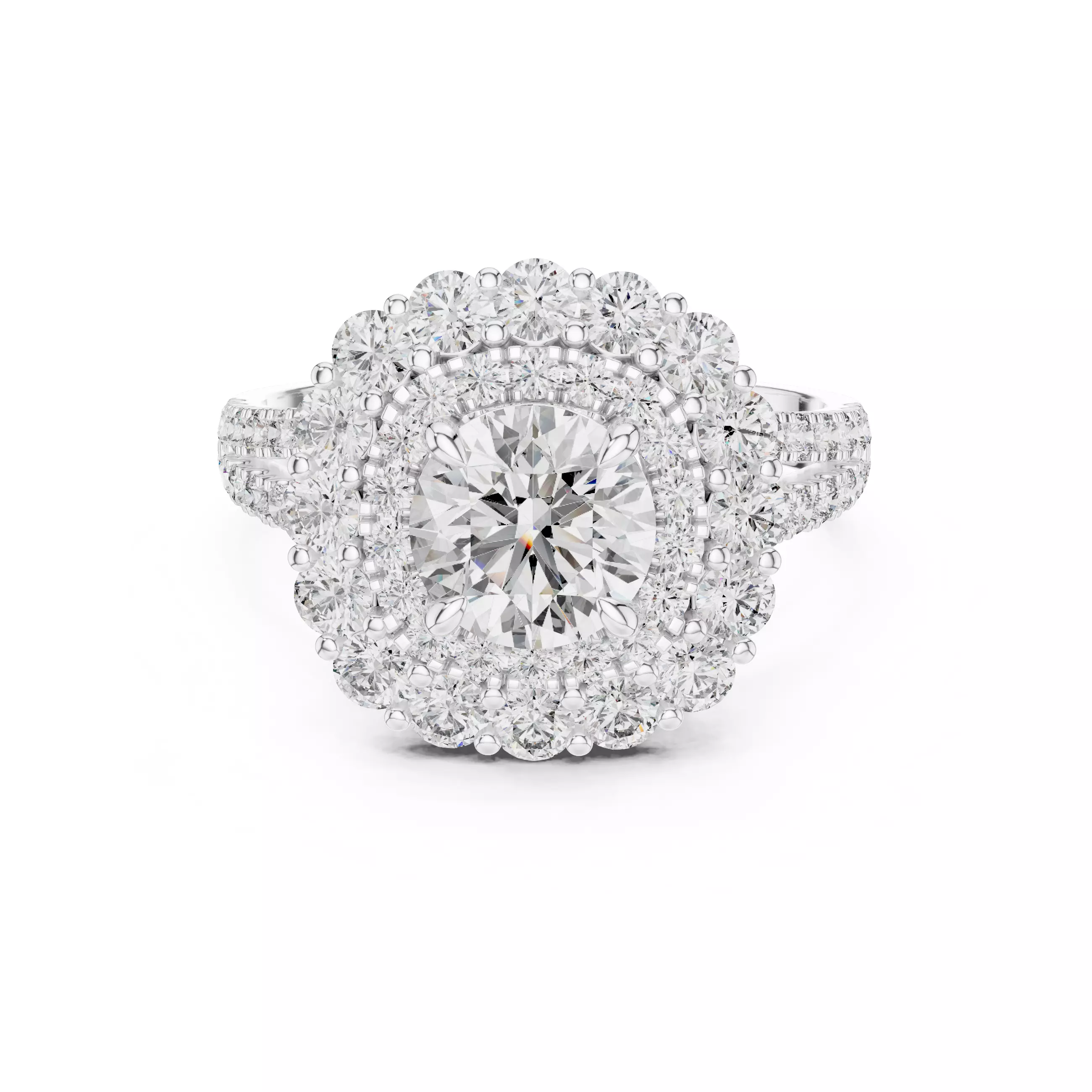 Halo Solitaire Ring 3dm stl renders animation videos details  3D print model_3