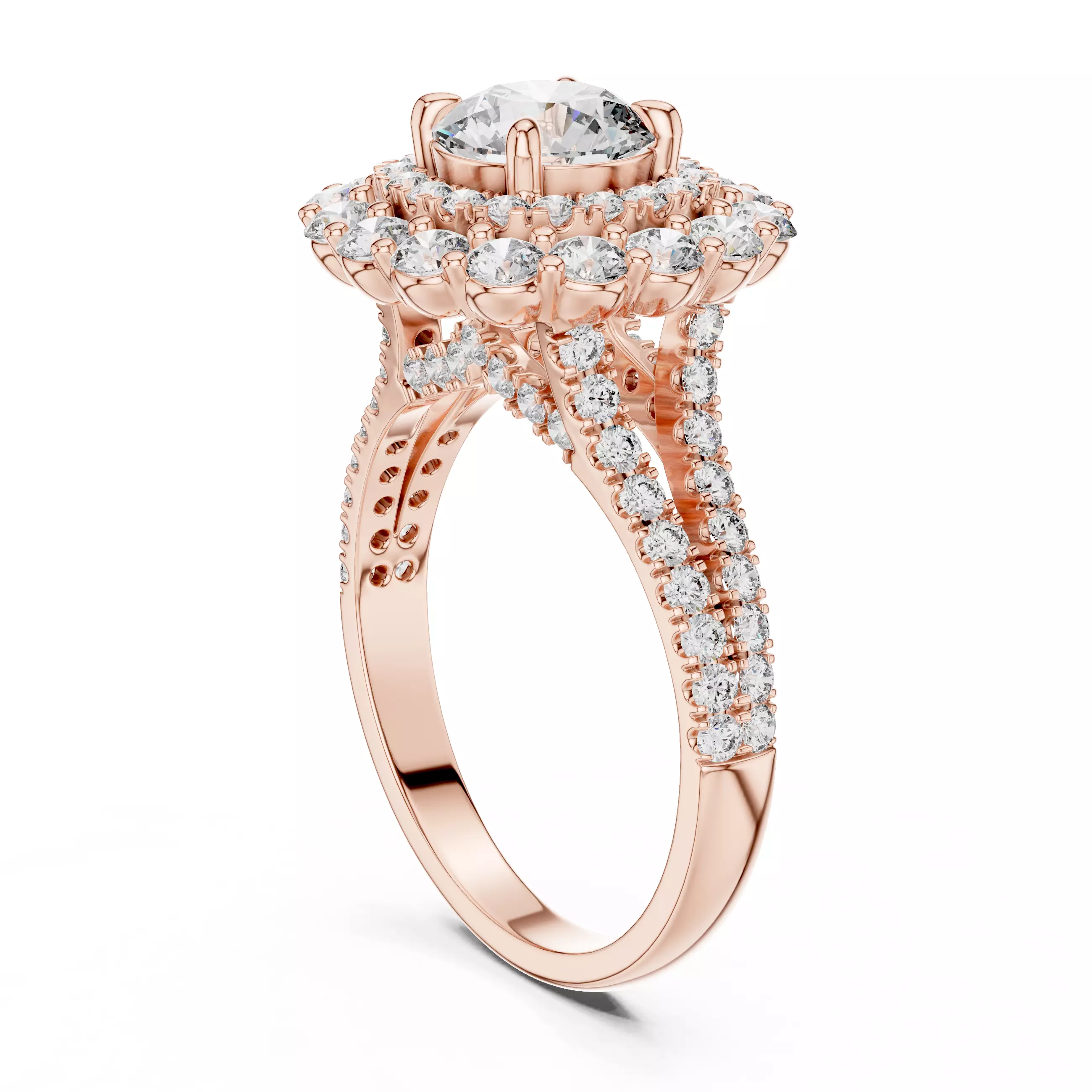 Halo Solitaire Ring 3dm stl renders animation videos details  3D print model_8