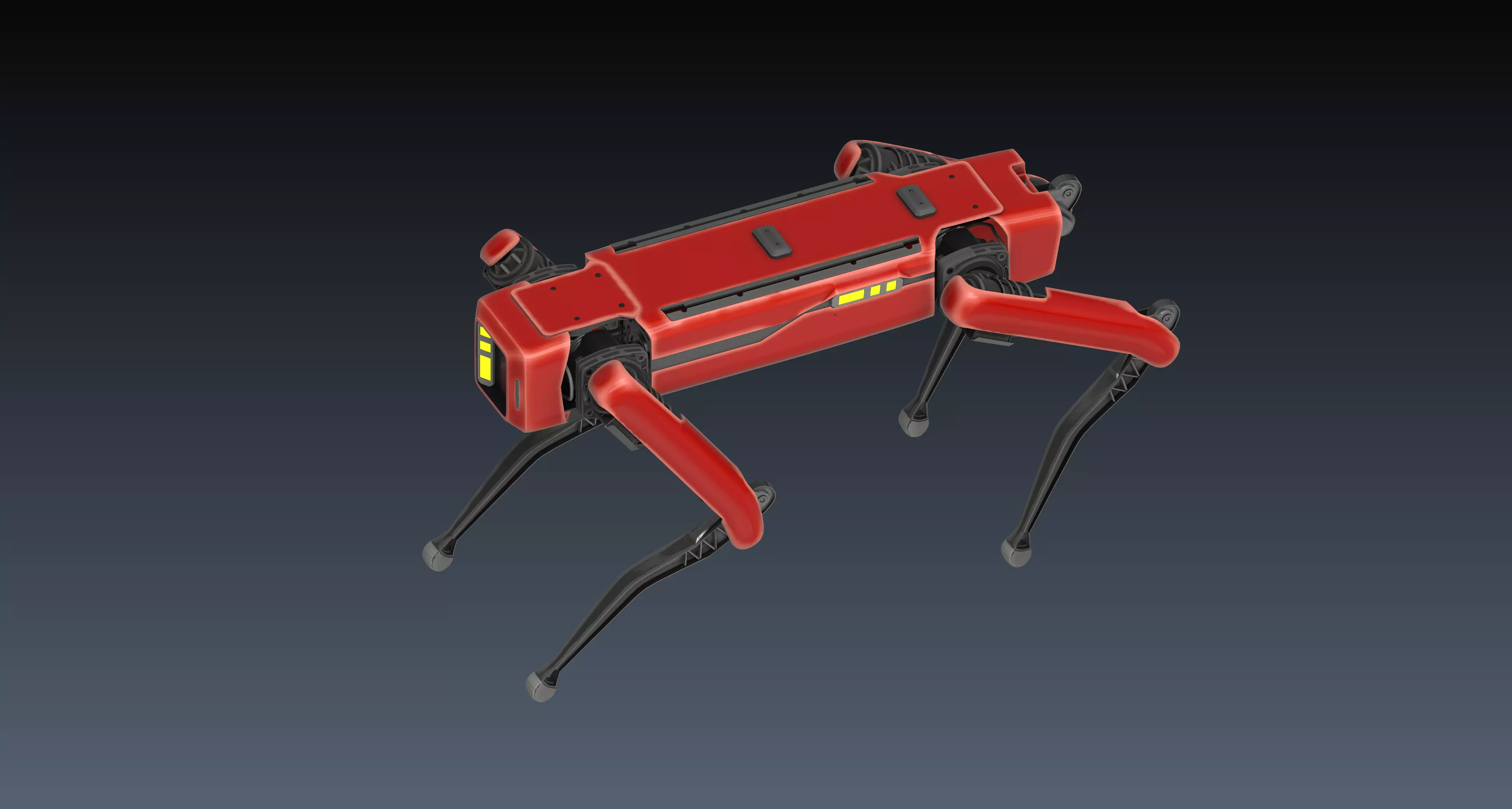 Robot Dog Red 3D model_3