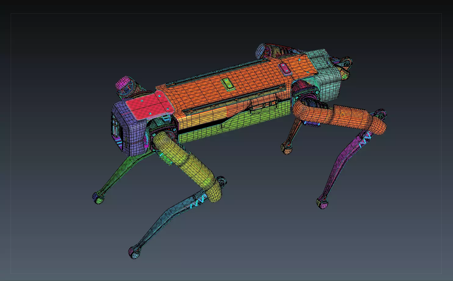 Robot Dog Red 3D model_2