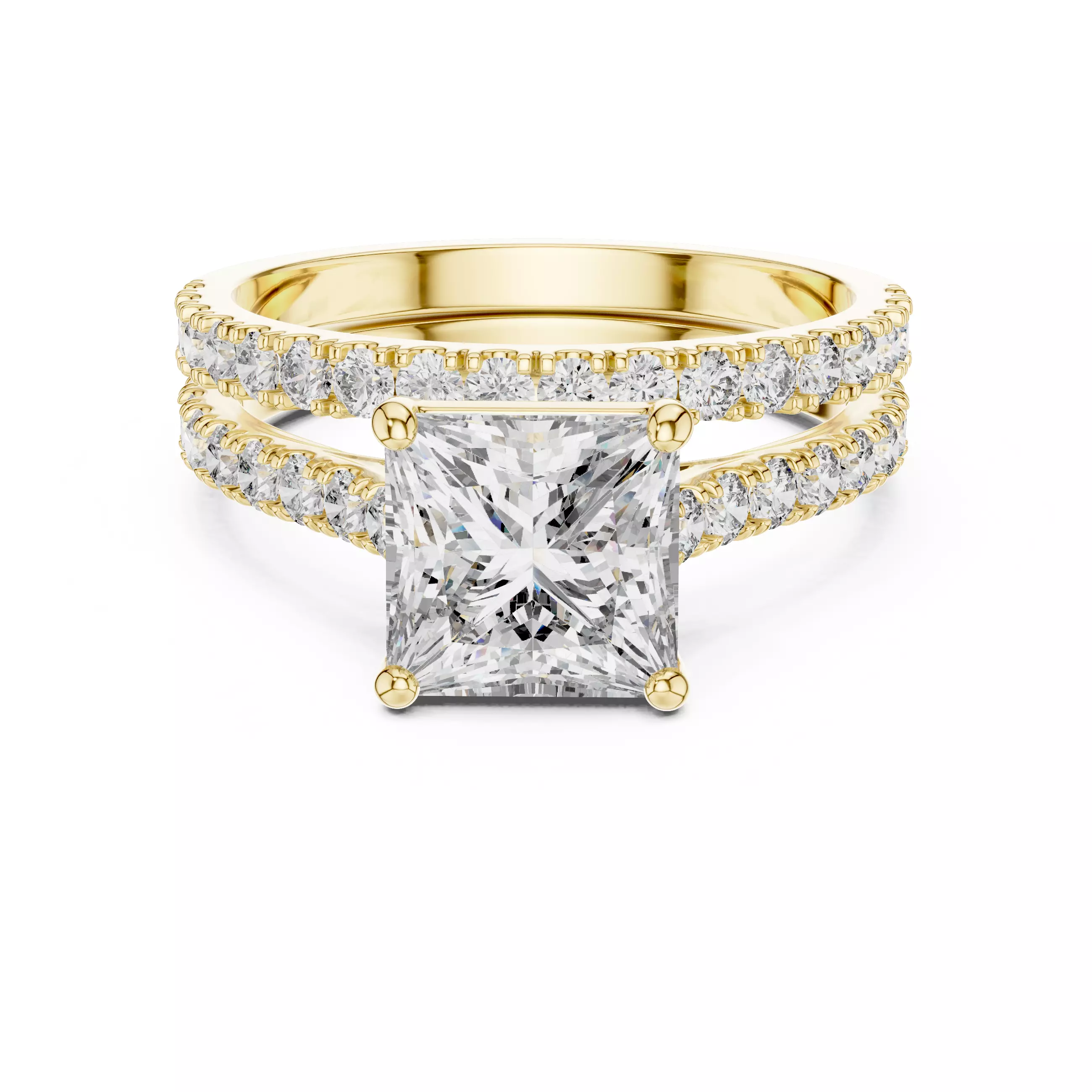 Solitaire Ring with band 3dm stl renders animation videos 3D print model_5