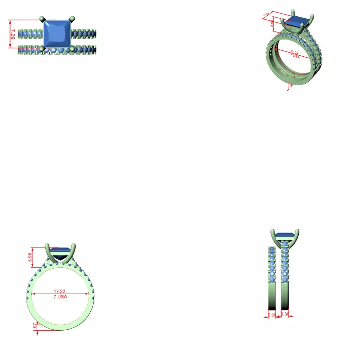 Solitaire Ring with band 3dm stl renders animation videos 3D print model_6