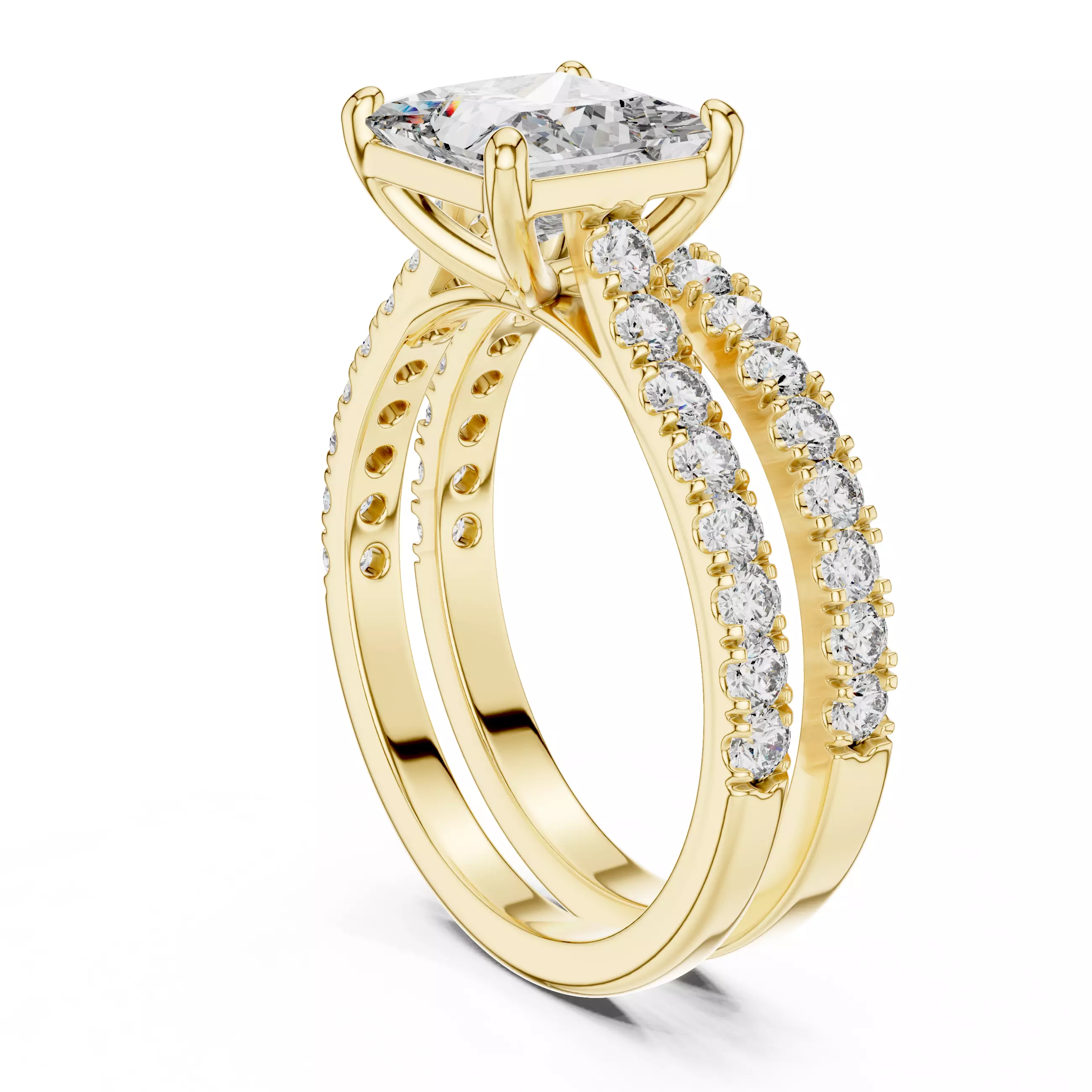 Solitaire Ring with band 3dm stl renders animation videos 3D print model_12