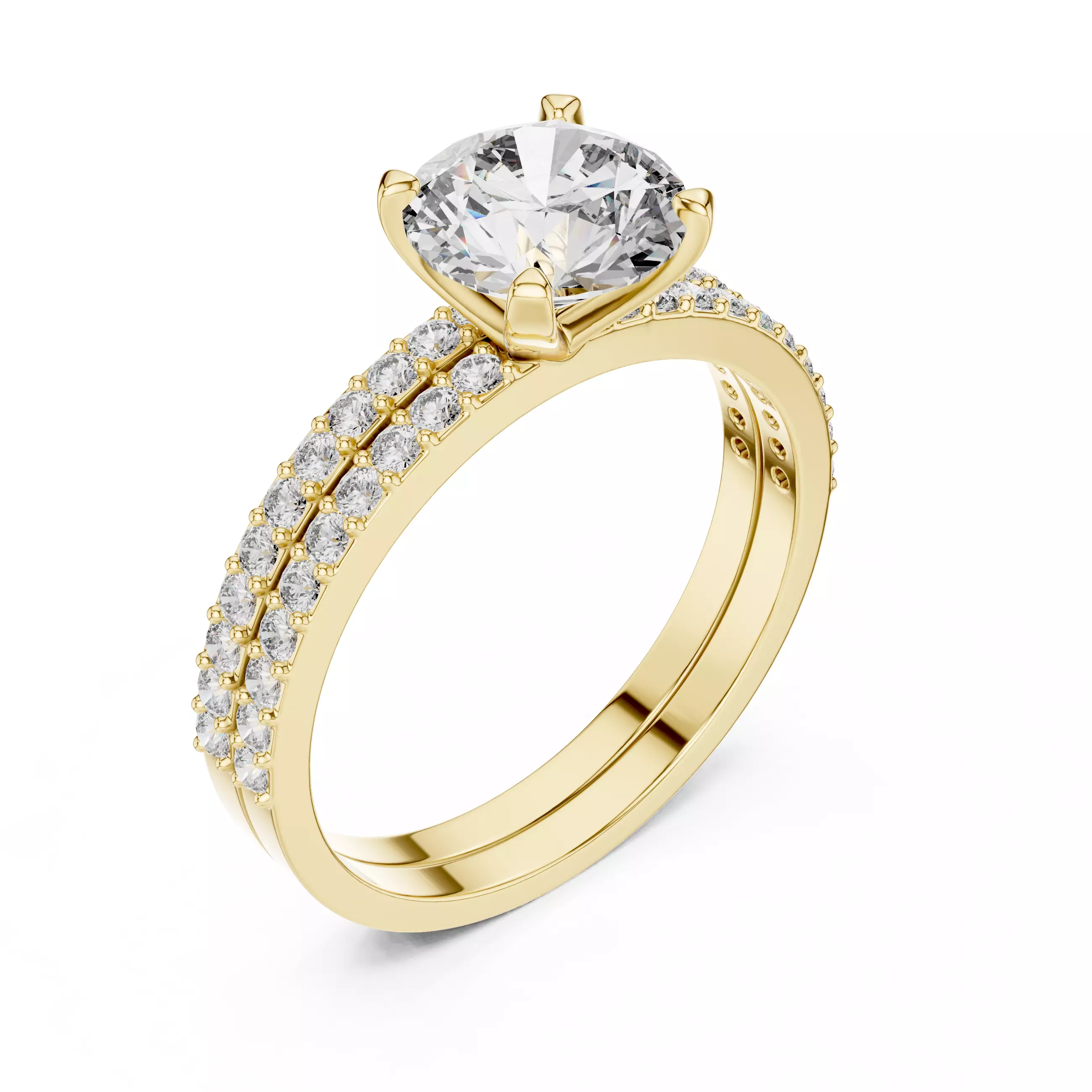 Solitaire Ring with band 3dm stl renders animation videos detail 3D print model_13