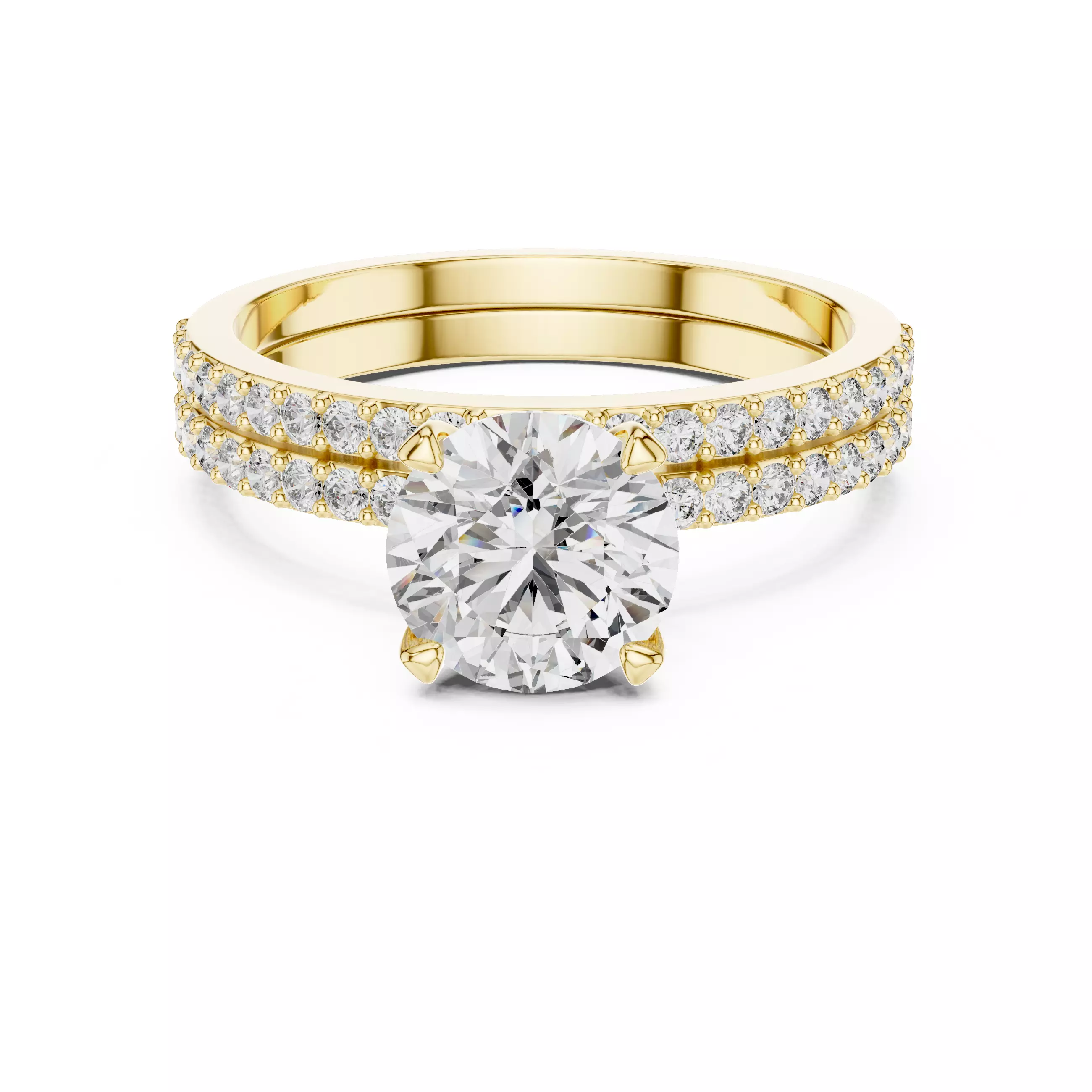 Solitaire Ring with band 3dm stl renders animation videos detail 3D print model_5