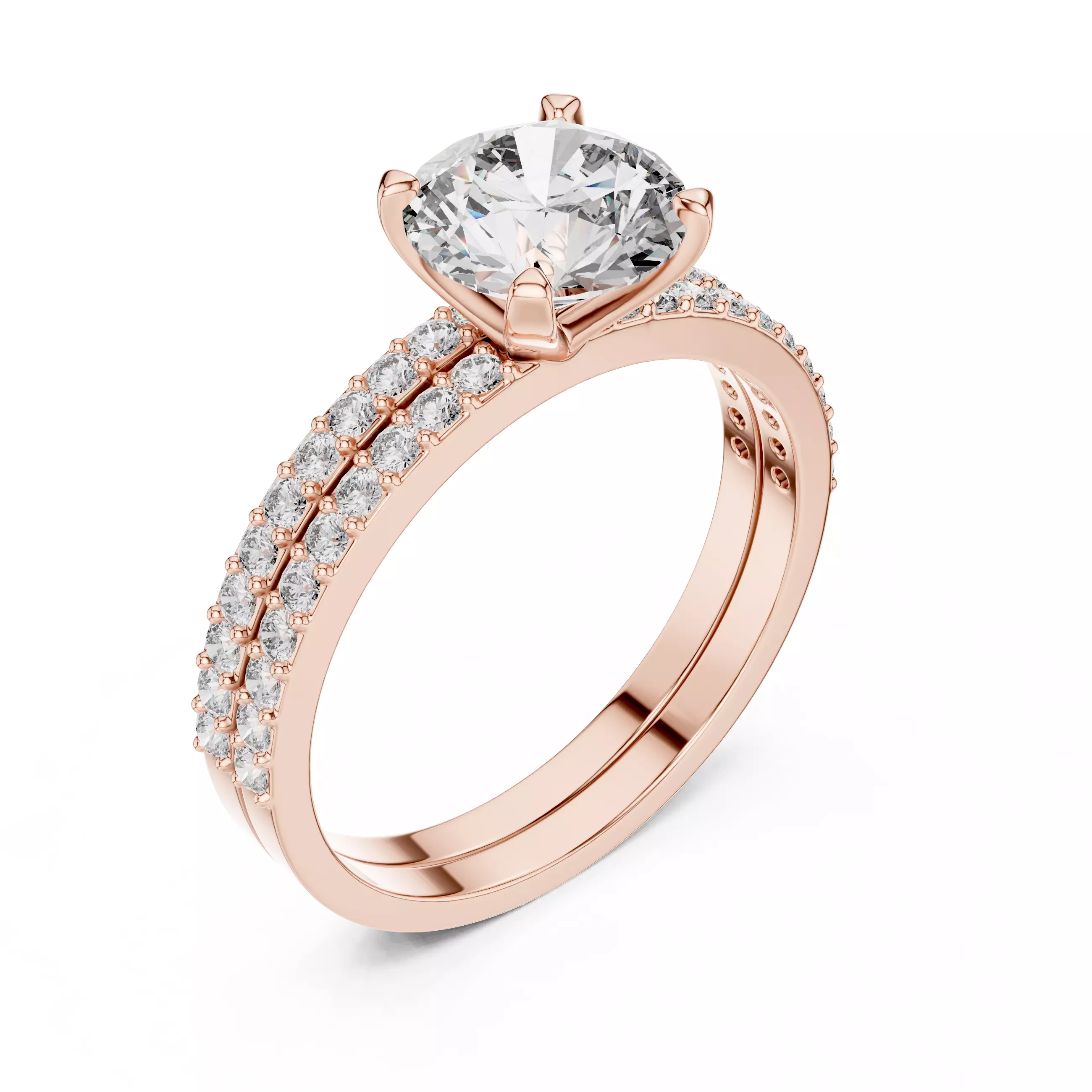 Solitaire Ring with band 3dm stl renders animation videos detail 3D print model_9