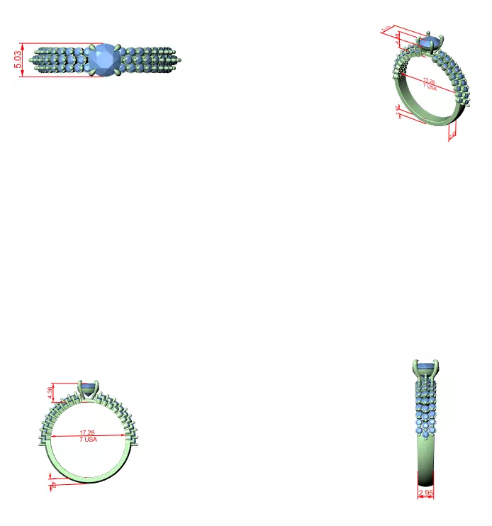 Solitaire Ring 3dm stl renders animation videos details  3D print model_6