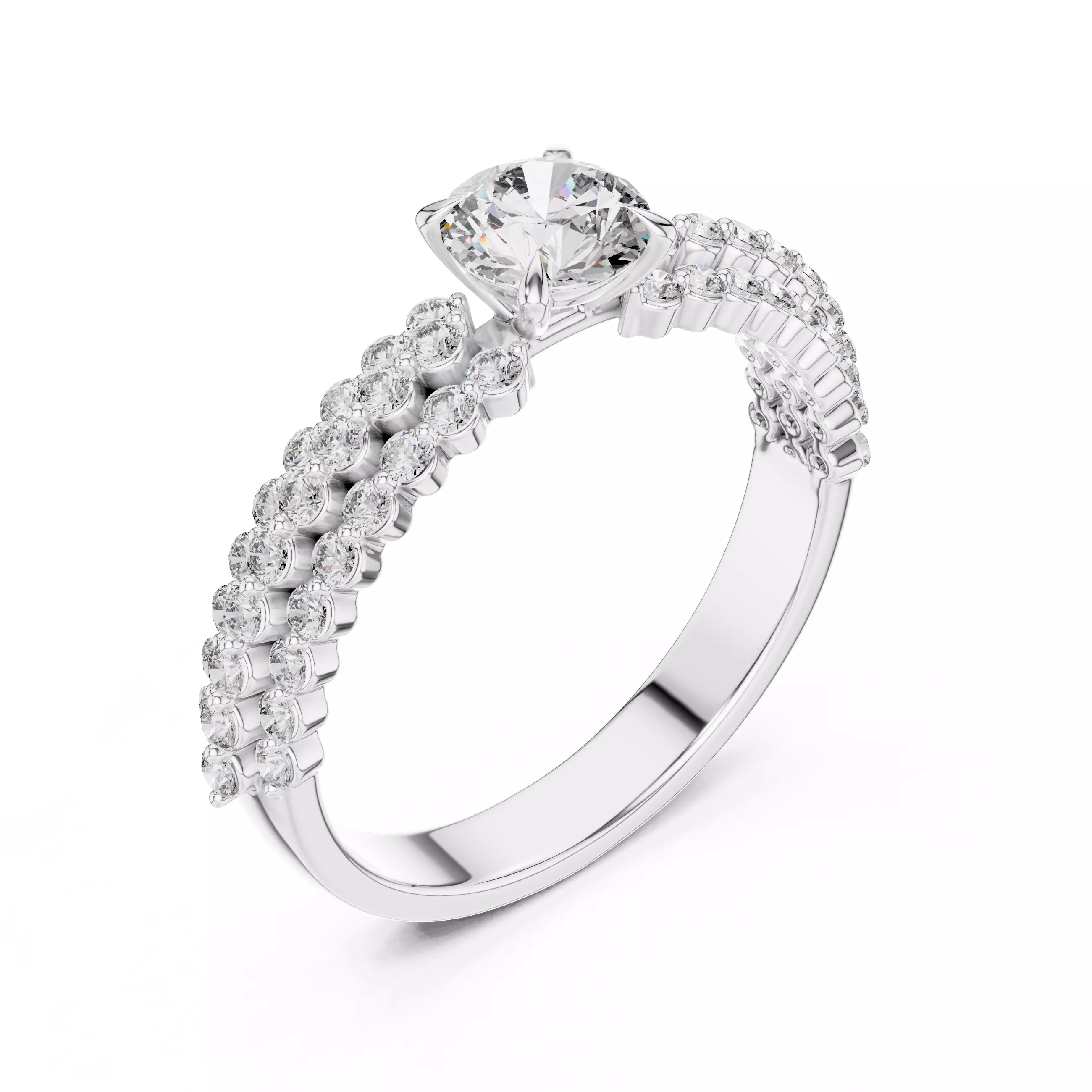 Solitaire Ring 3dm stl renders animation videos details  3D print model_11