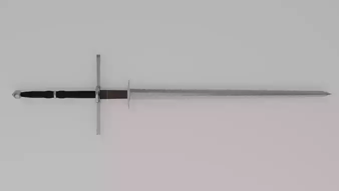 Two handed sword zweihander with PBR textures