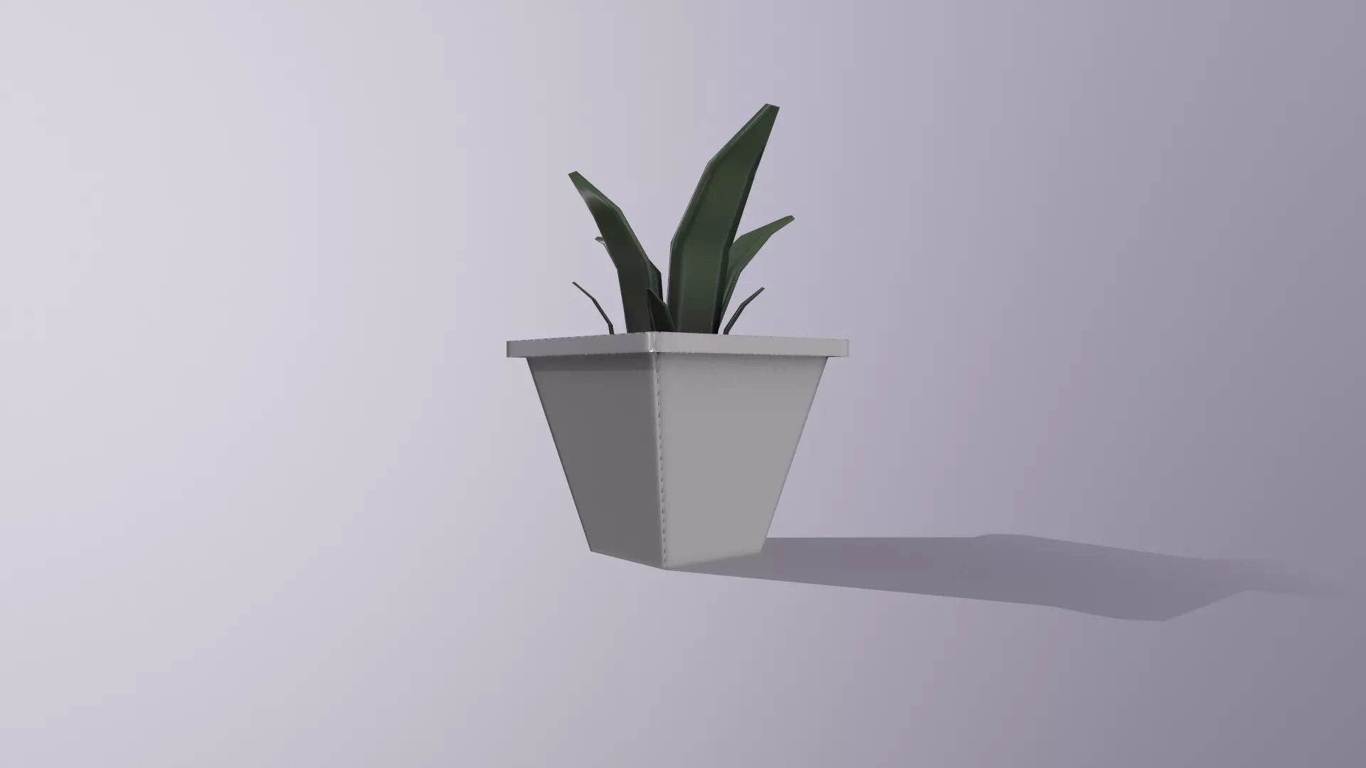 Low Poly Flowerpot Low-poly 3D model_4