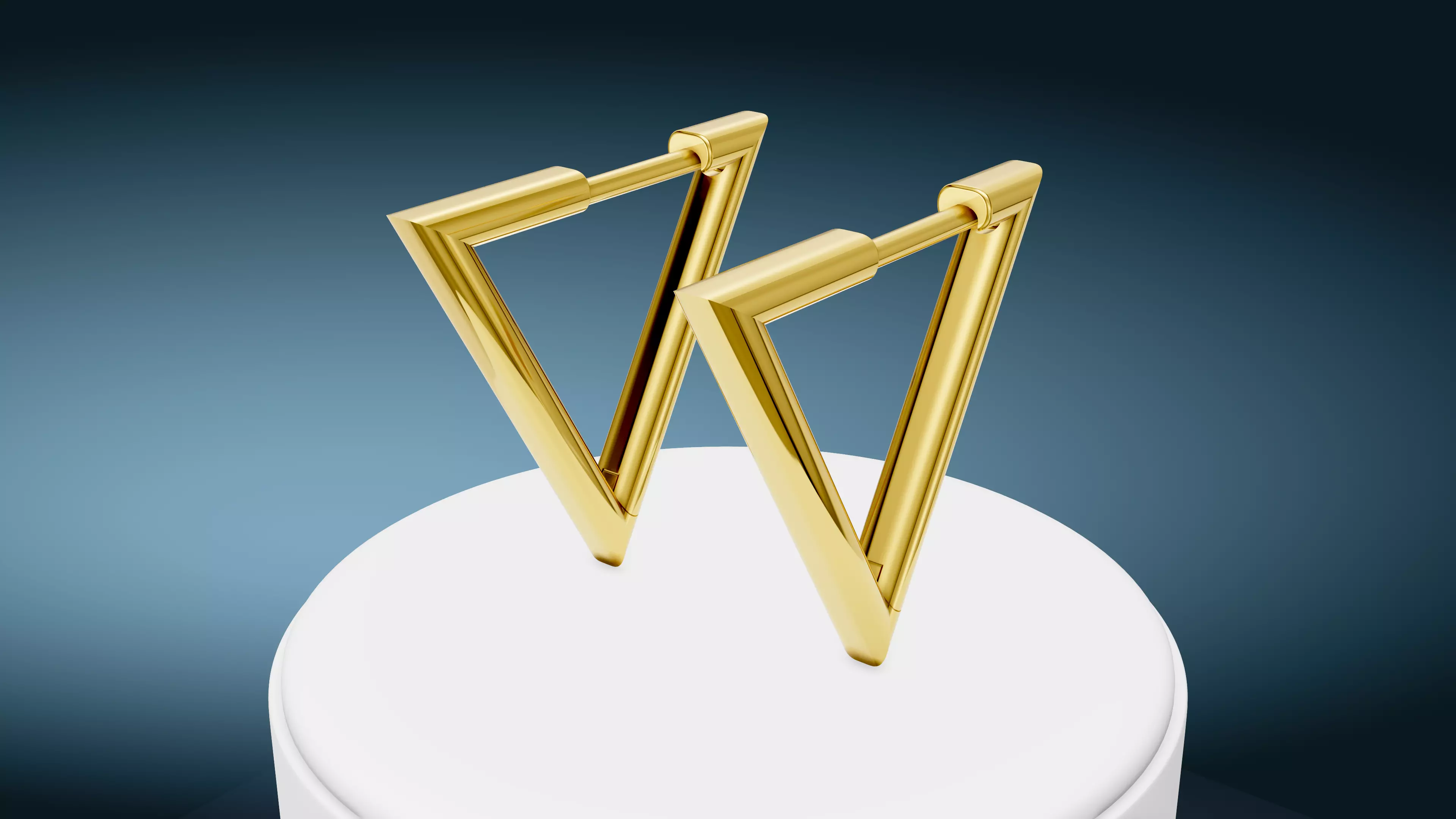 Brinco triangulo 3D print model_5