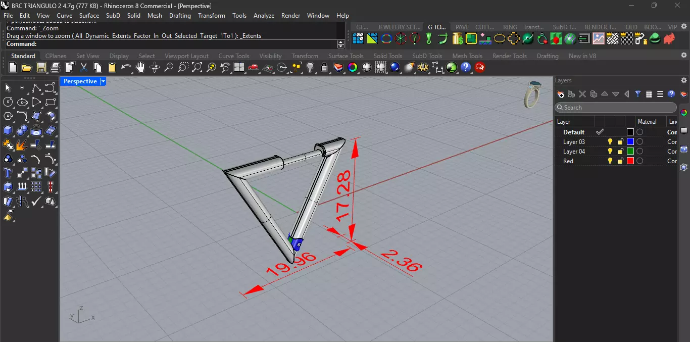 Brinco triangulo 3D print model_0