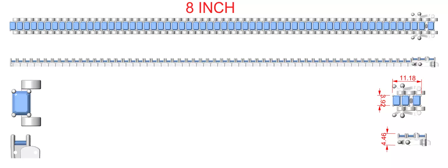 New Trending Design Emerald Diamond Bracelet Woman 3DM STL Video 3D print model_12