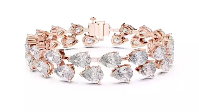 New Trending Design Pear Diamond Bracelet Woman 3DM STL Video