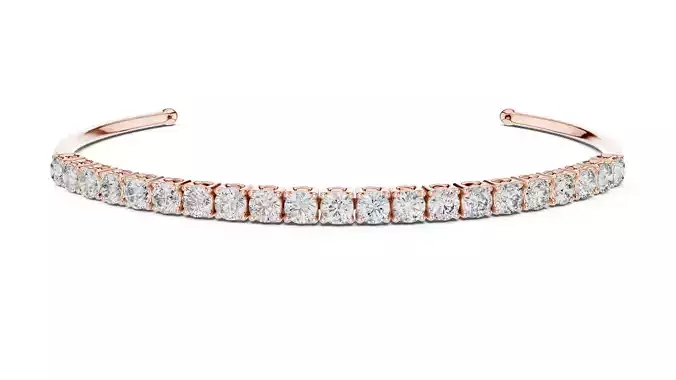 Round Diamond Bangle Style Bracelet Woman 3DM STL Video
